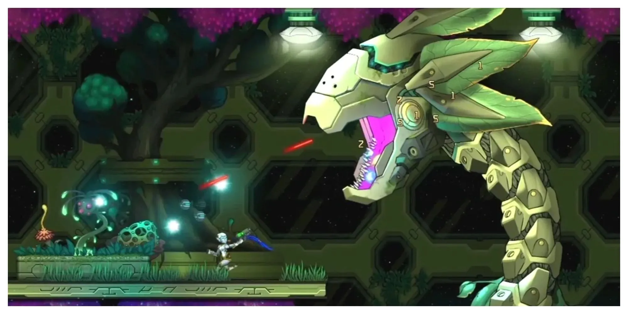 Nhân vật android trong game Ghost 1.0 khám phá trạm vũ trụ, thể hiện yếu tố khoa học viễn tưởng.