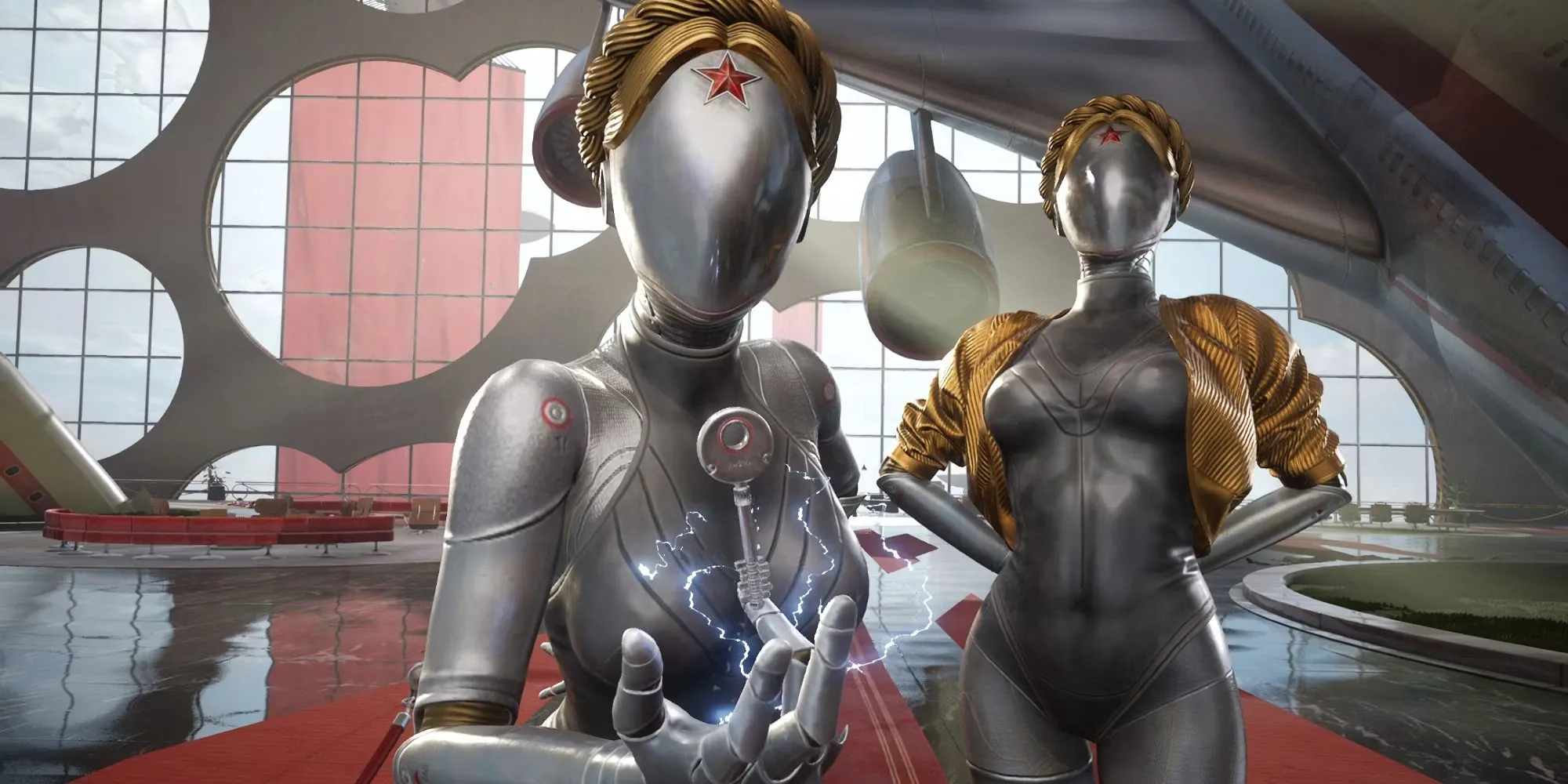 Nhân vật chính đối mặt với những robot song sinh đáng sợ trong Atomic Heart