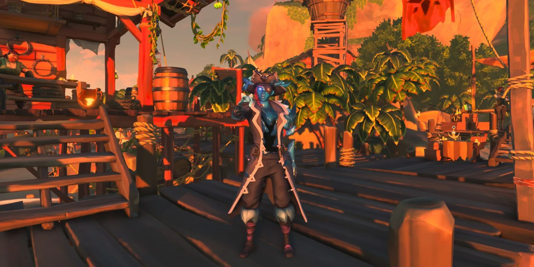 Nhân vật cướp biển với trang phục đặc biệt trong game thế giới mở Sea of Thieves