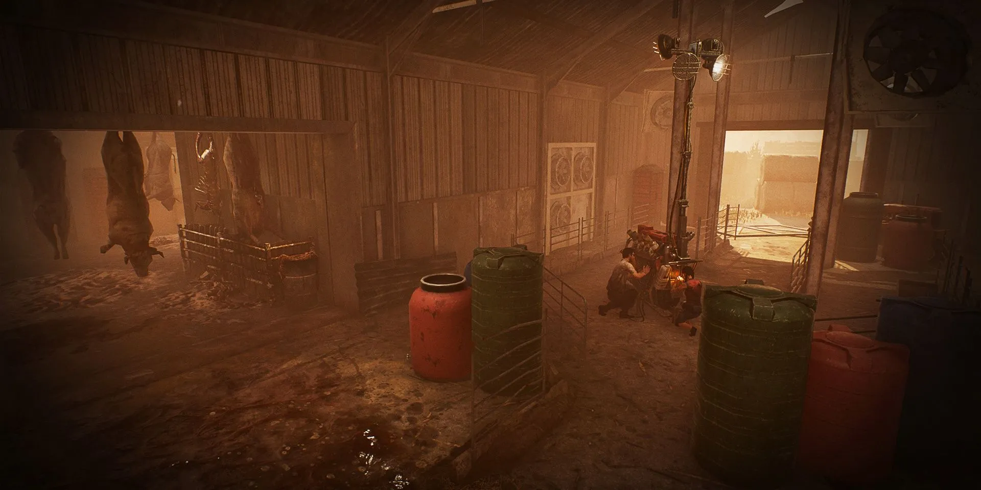 Nhóm người sống sót sửa máy phát điện trong game Dead By Daylight