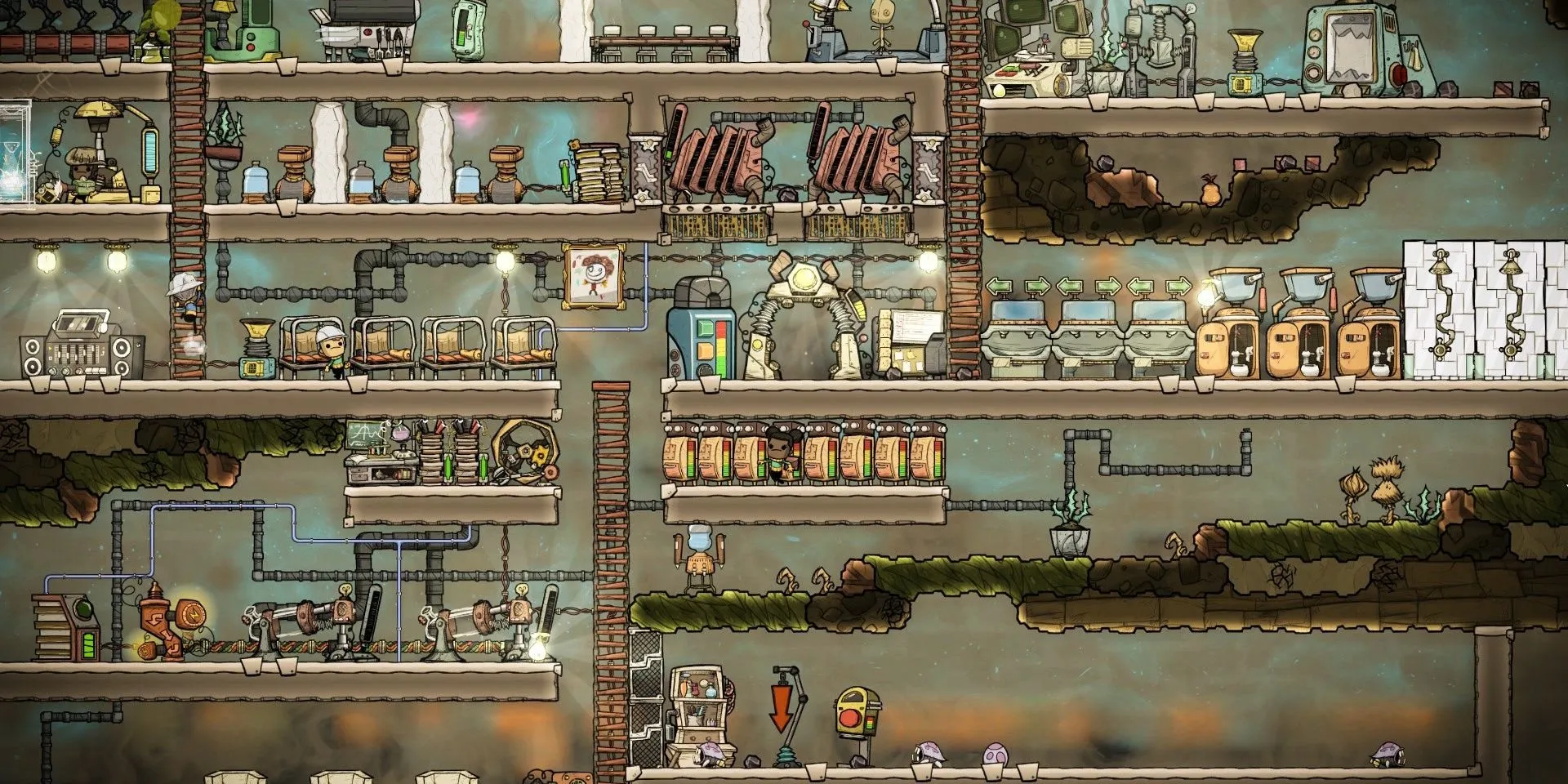 Quản lý oxy và nhiệt độ trong khu định cư không gian Oxygen Not Included