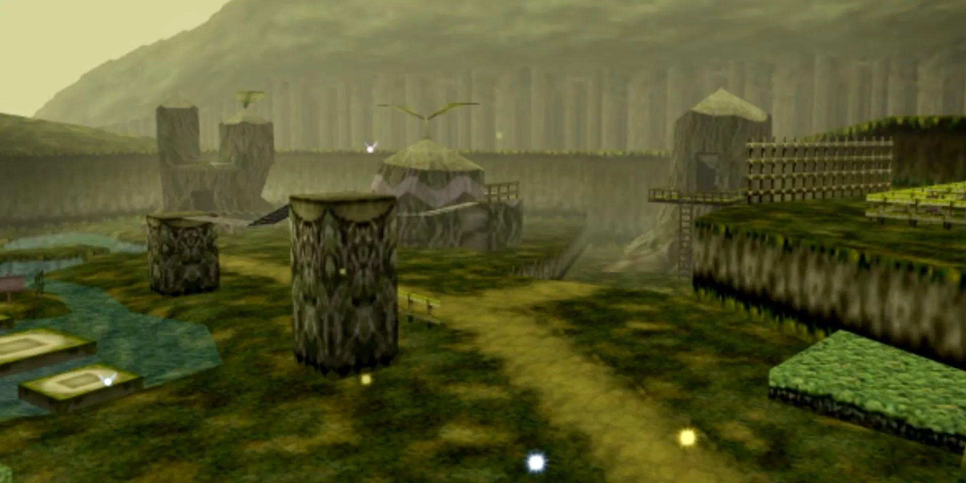 Rừng Kokiri trong Zelda Ocarina of Time, nơi Link bắt đầu cuộc phiêu lưu