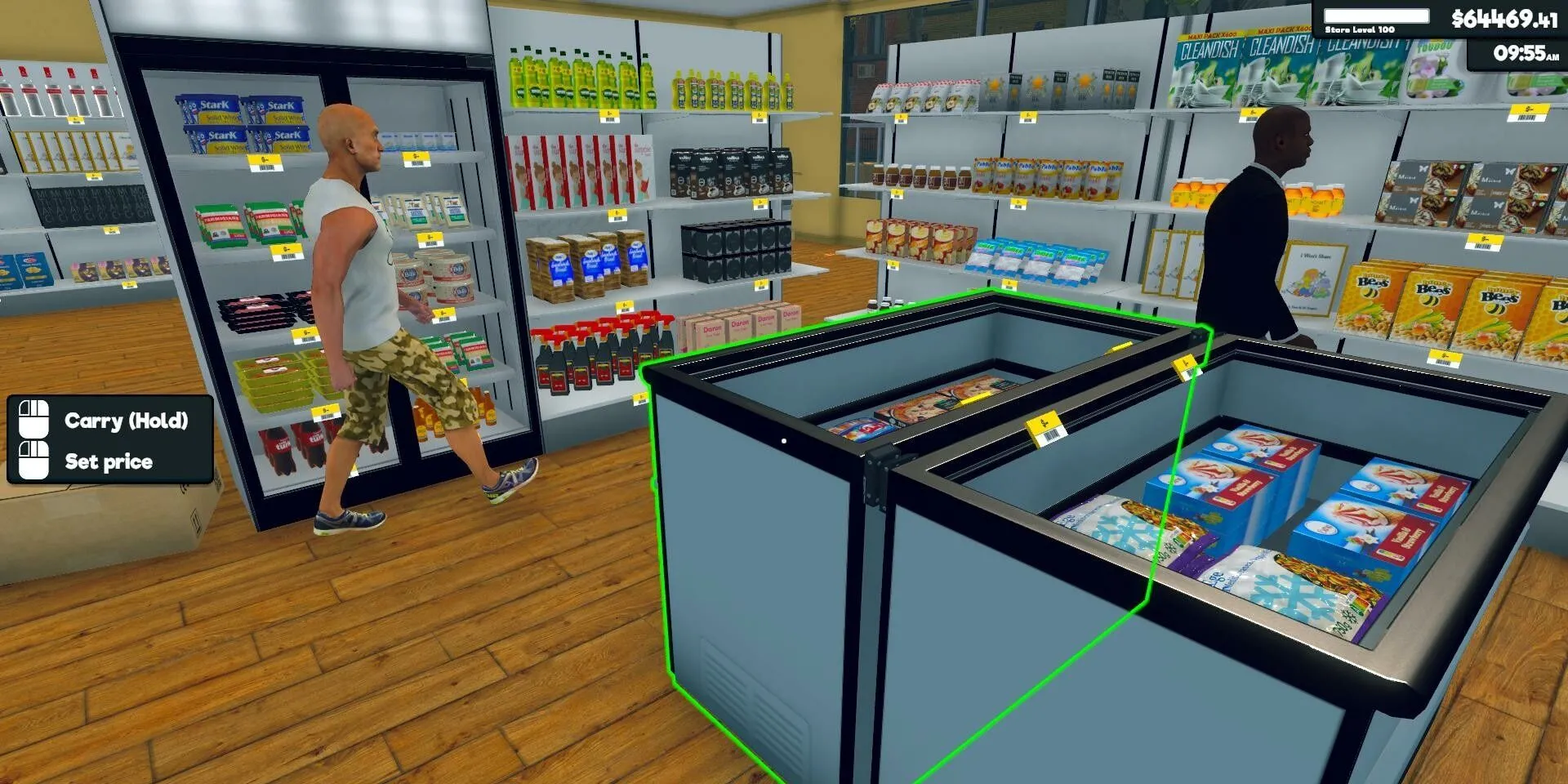 Sắp xếp hàng hóa và tính tiền cho khách trong Supermarket Simulator