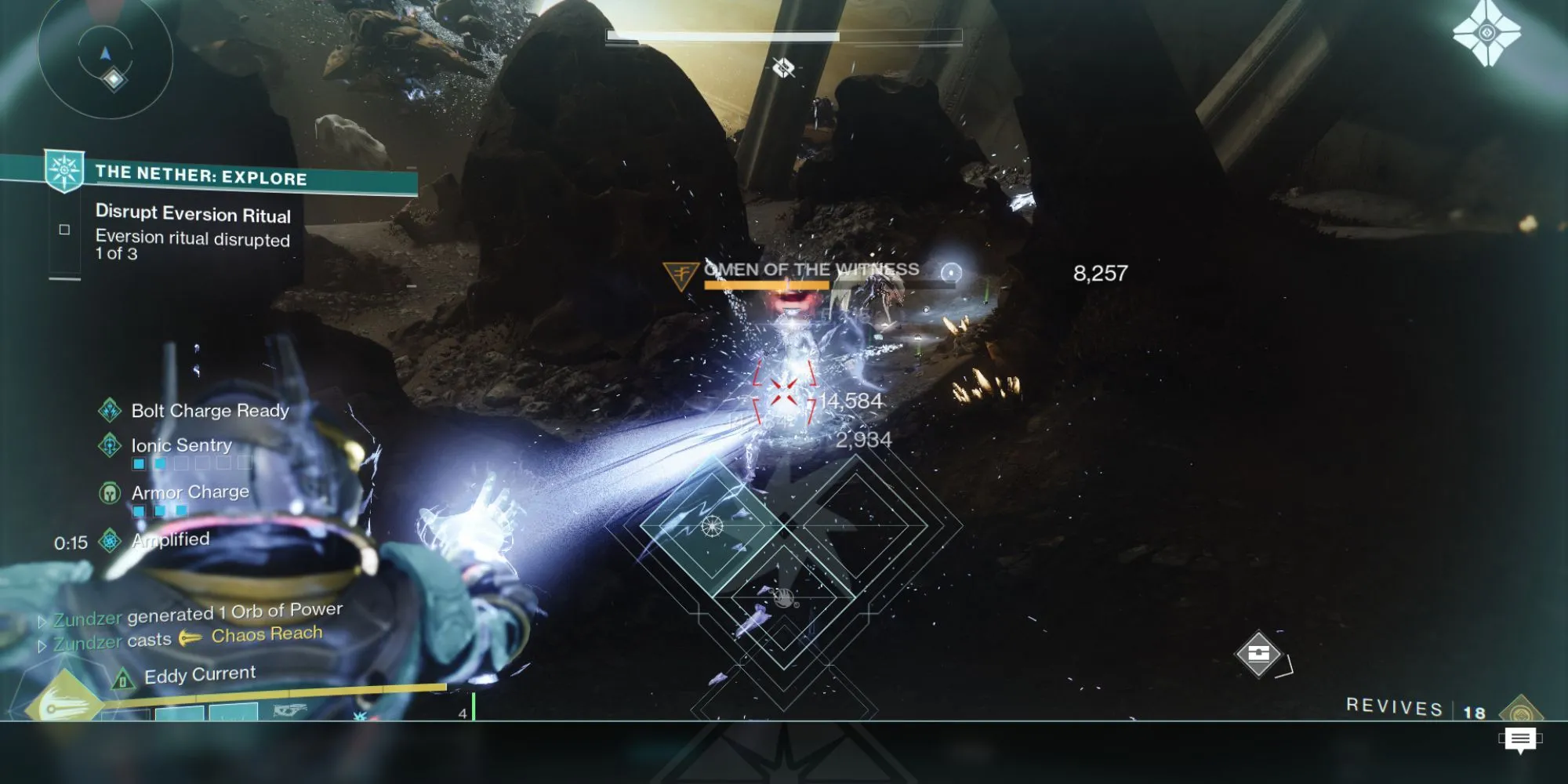 Super Chaos Reach của Arc Warlock trong build Ionic Sentry