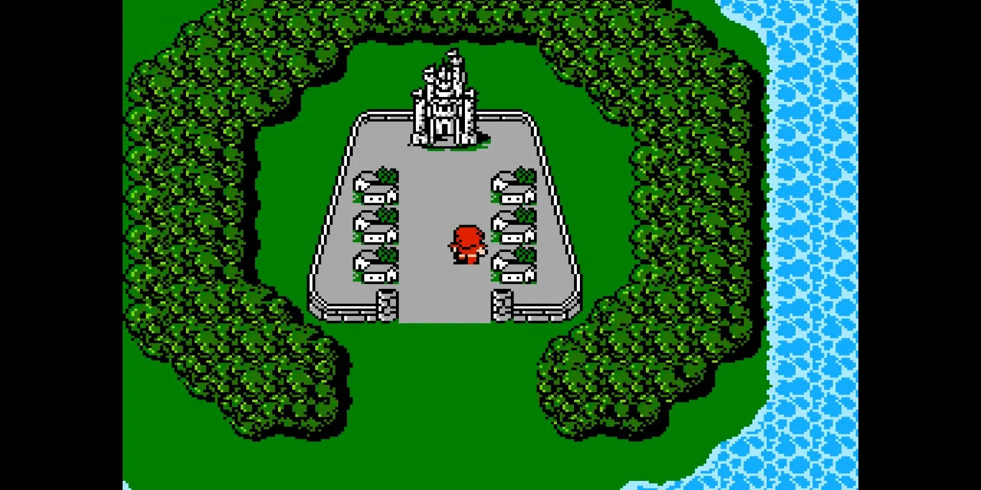 Thành phố Cornelia trong Final Fantasy, nhìn từ bản đồ thế giới