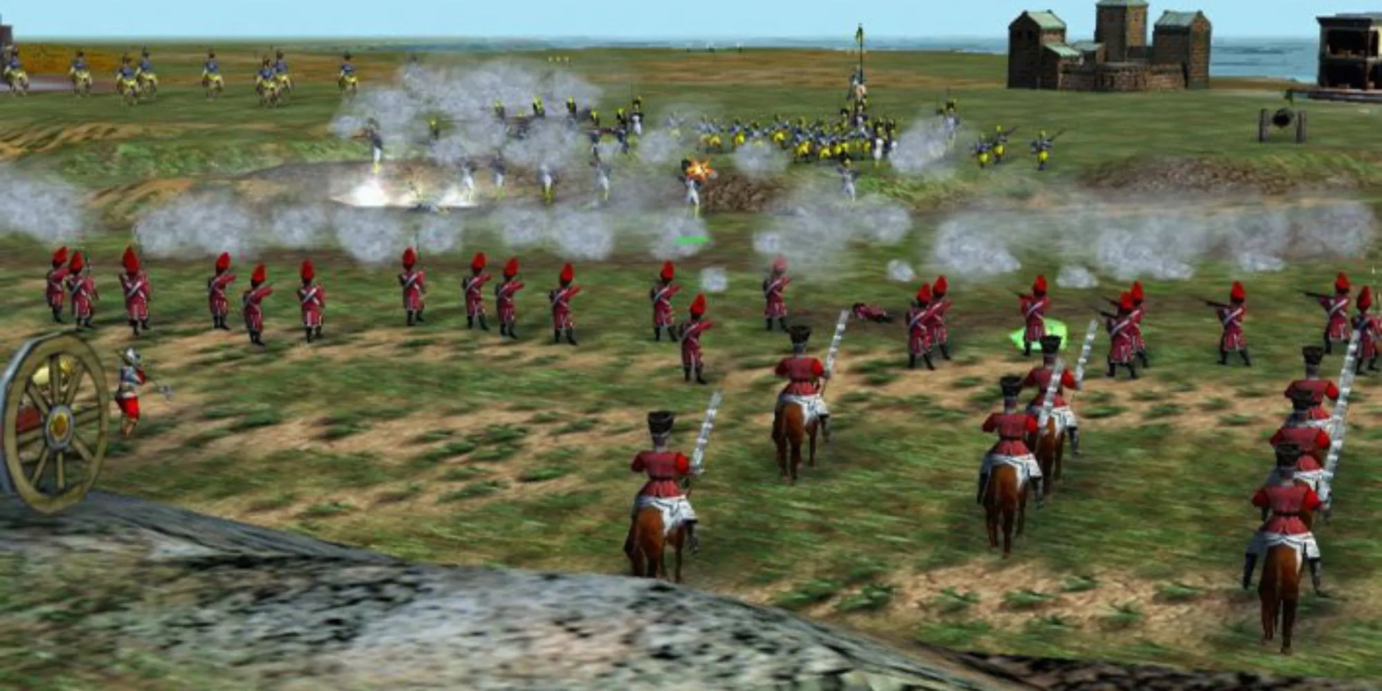 Thành phố phát triển qua các thời đại trong Empire Earth, cho thấy sự thay đổi về tài nguyên và công nghệ quản lý kinh tế theo thời gian