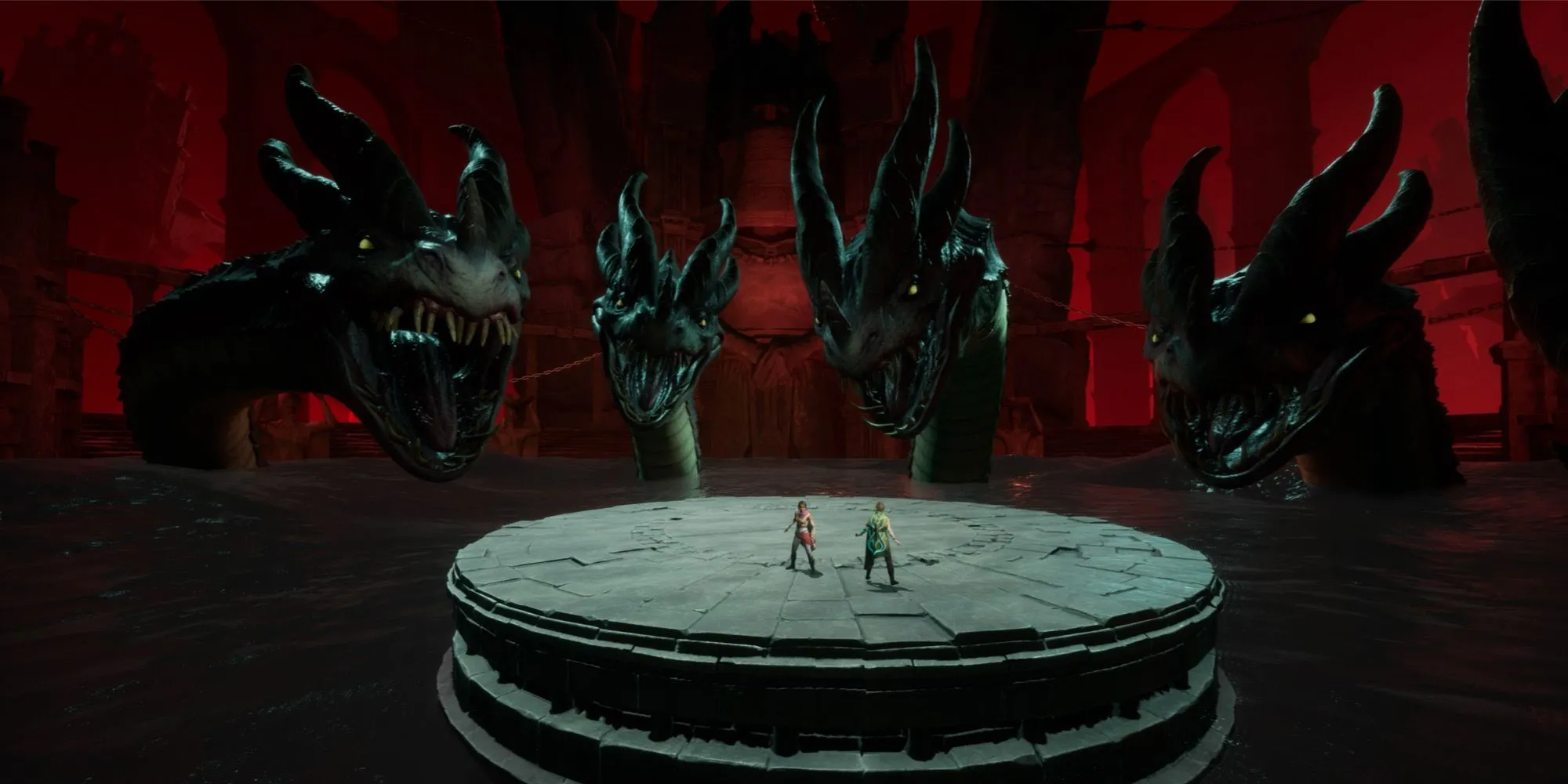 The Hydra, một con quái vật nhiều đầu, đang tấn công người chơi trong Split Fiction