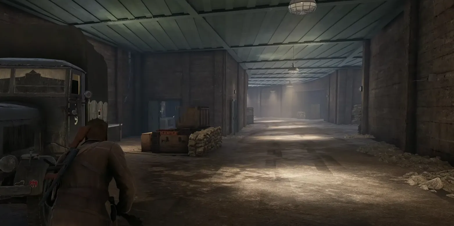 Workbench nâng cấp SMG (barrel) trong đường hầm nhiệm vụ Devil's Cauldron Sniper Elite Resistance