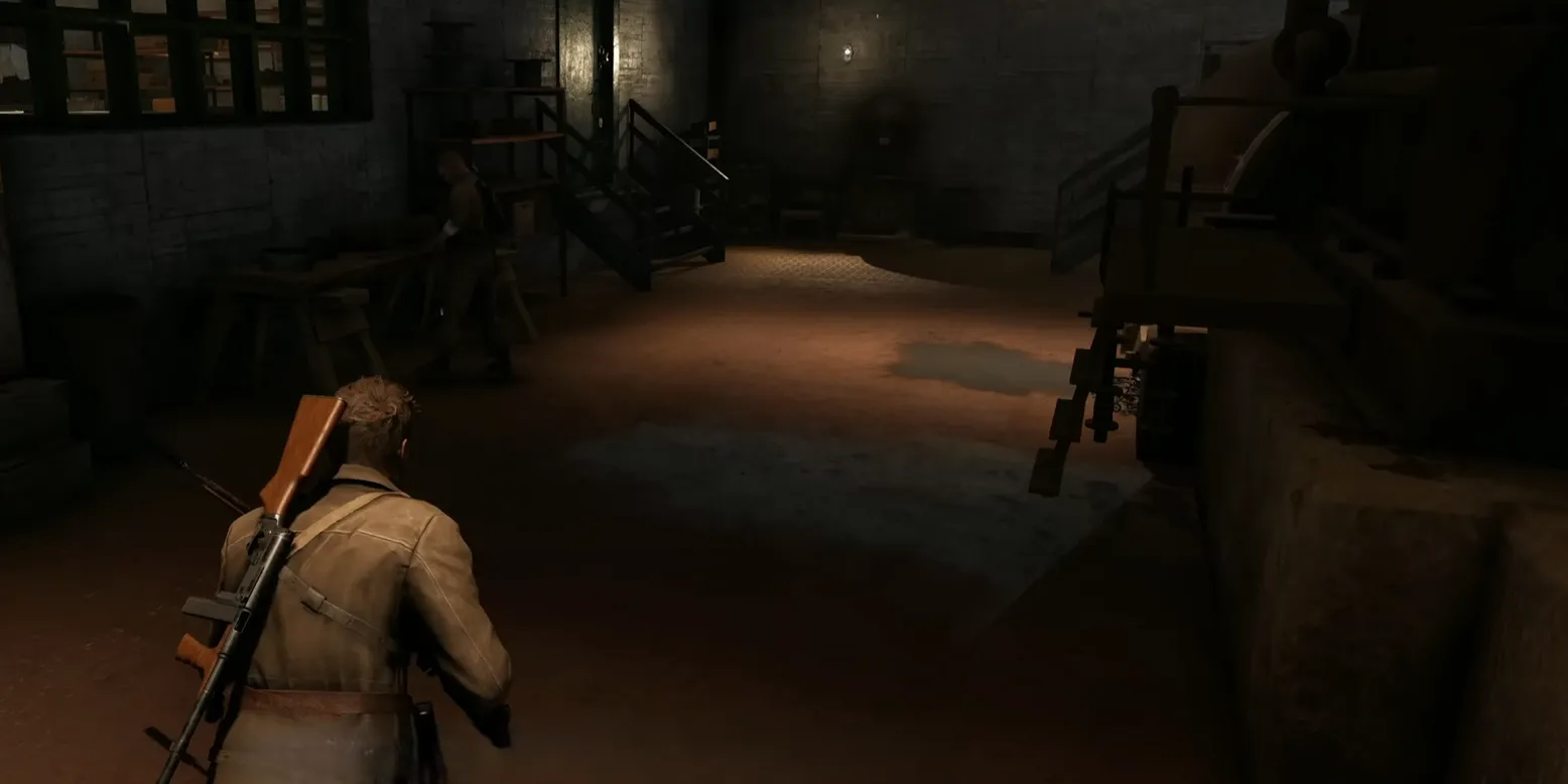 Workbench nâng cấp súng trường (mobility) trong tòa nhà nhiệm vụ Collision Course Sniper Elite Resistance