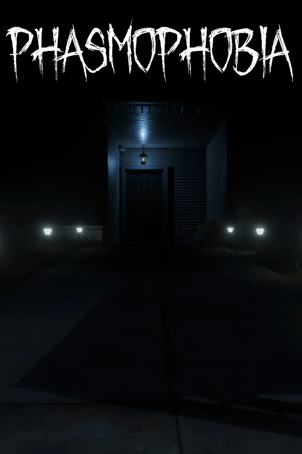 Bìa game Phasmophobia, thể hiện yếu tố săn ma và không khí rùng rợn, đại diện cho thể loại kinh dị sinh tồn