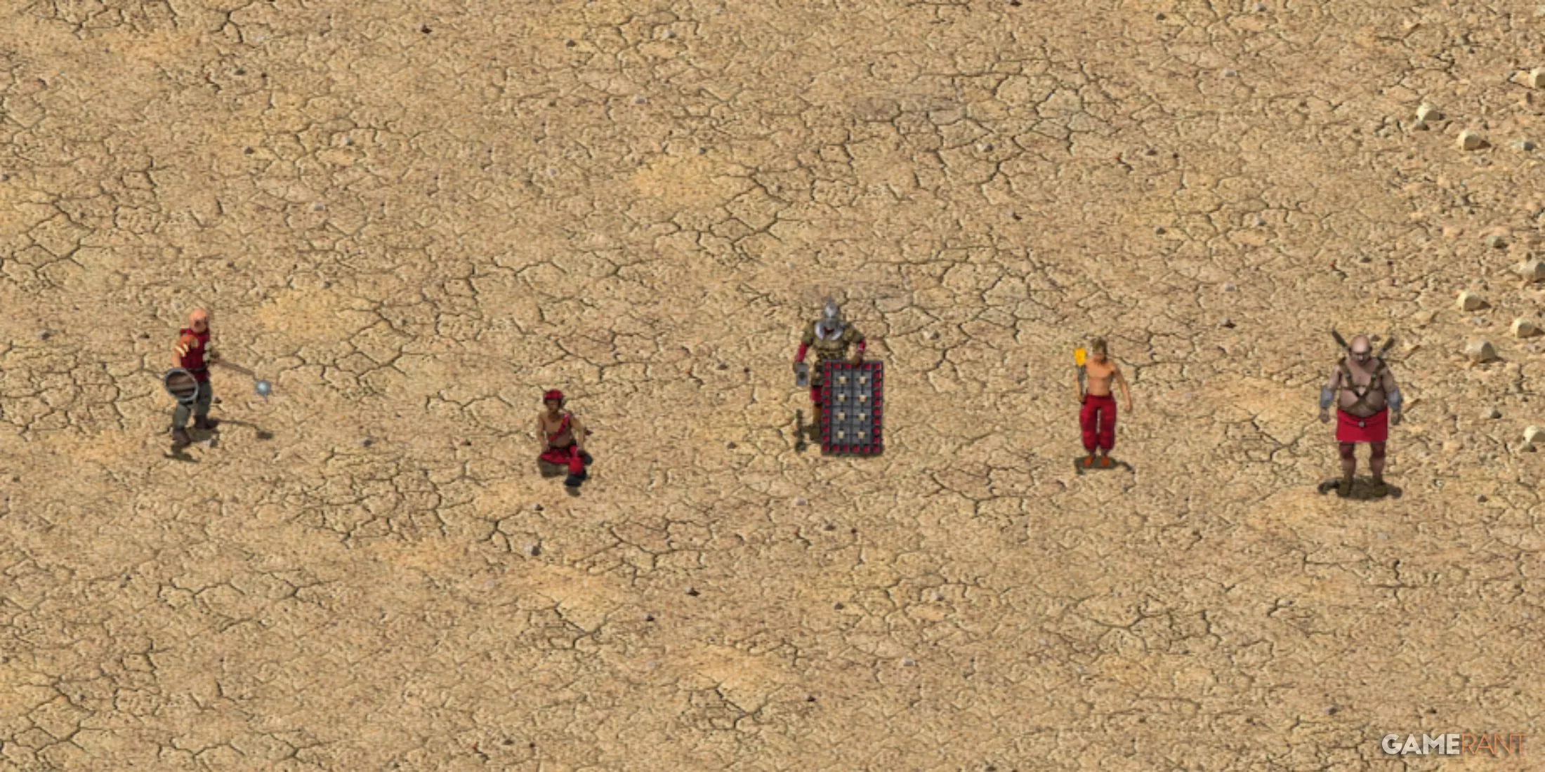 Các đơn vị lính hạng C trong Stronghold Crusader Definitive Edition: Lính Chùy, Hoạn Quan, Nô Lệ, Lính Ném Đá, Lính Phá Hoại