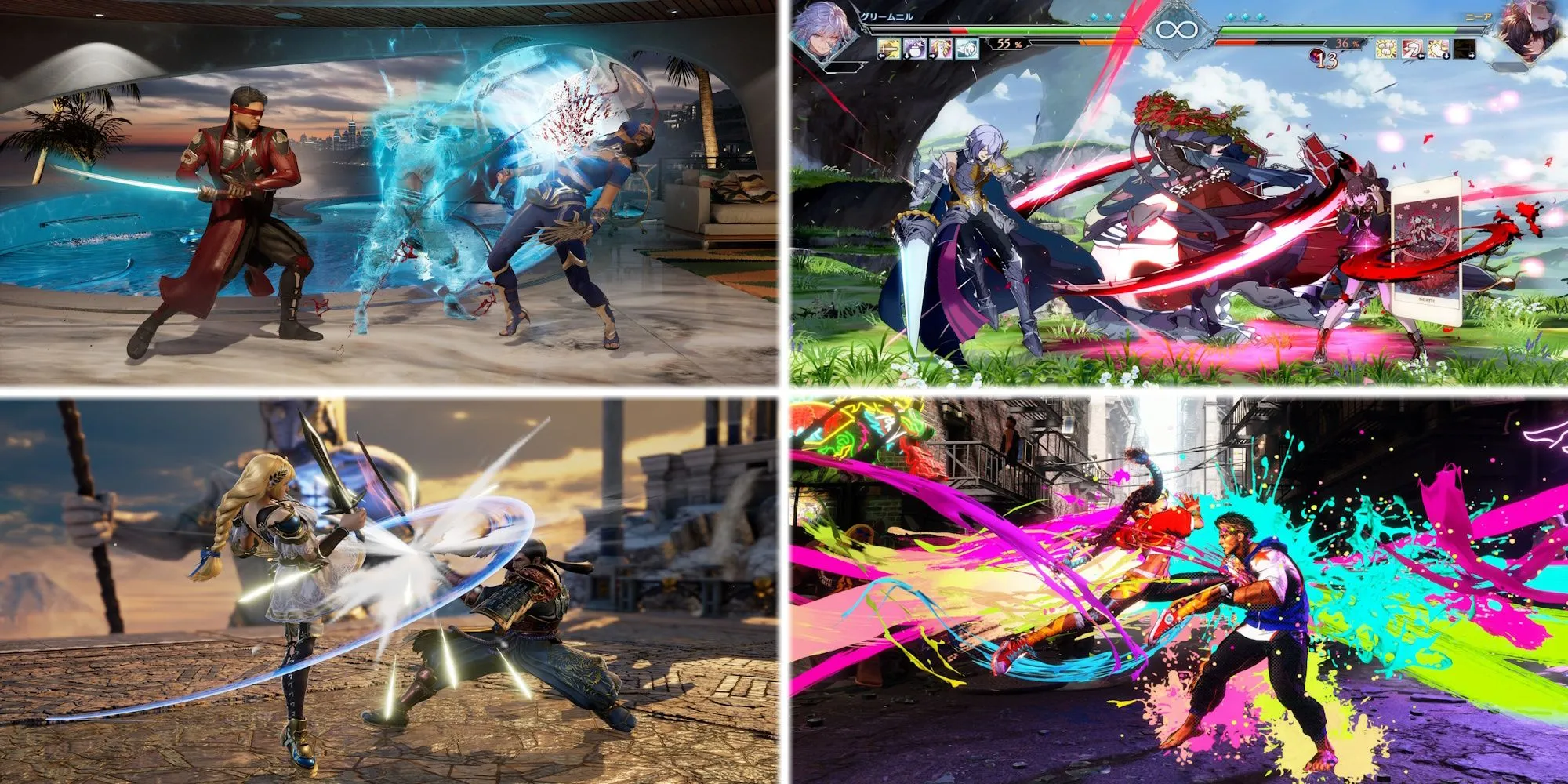 Các tựa game đối kháng đình đám như Mortal Kombat 1, Granblue Fantasy Versus, Soulcalibur VI và Street Fighter 6 minh họa sức hút của thể loại này