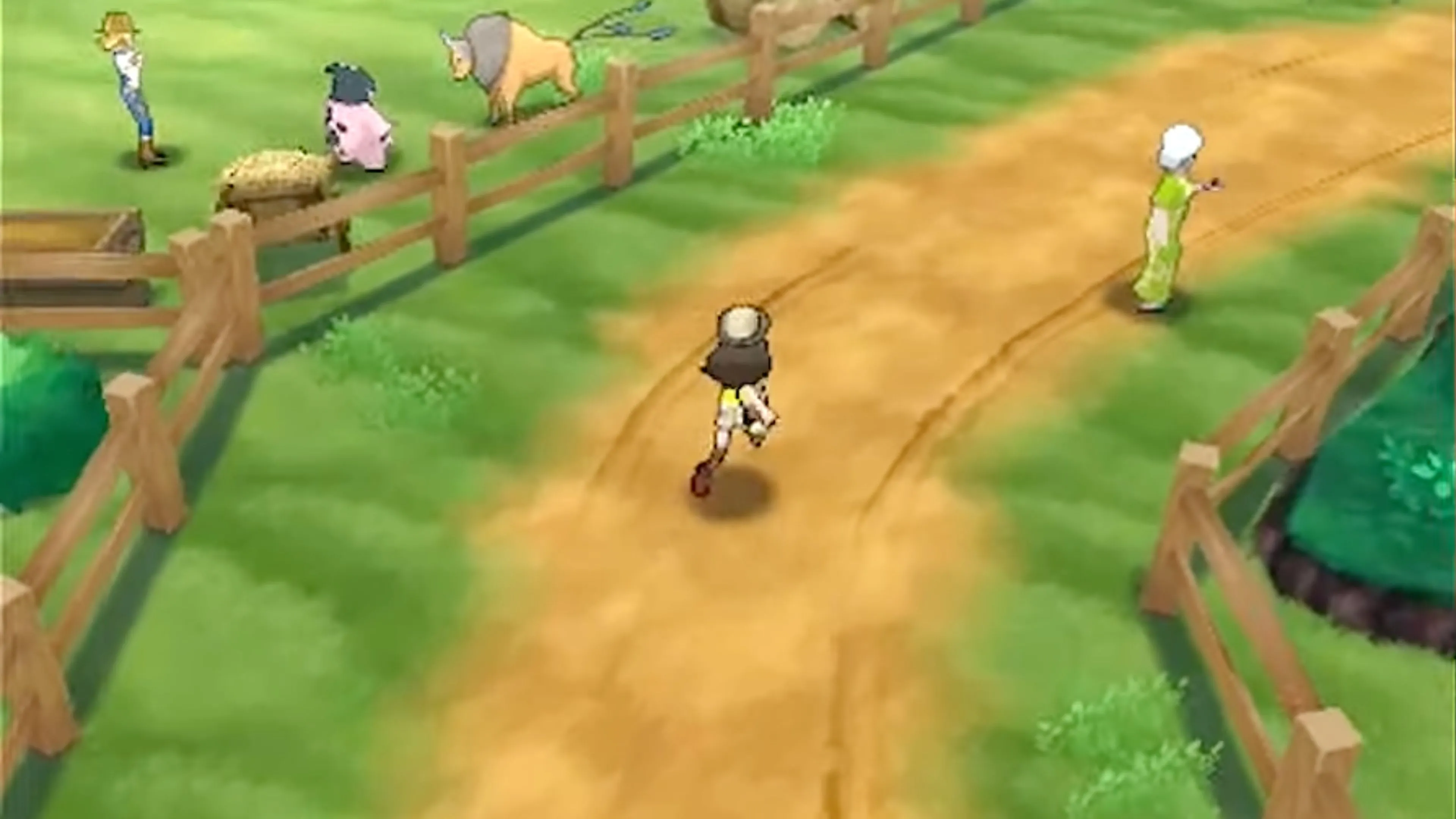 Cảnh game Pokemon Sun and Moon với người chơi tương tác trong môi trường đảo