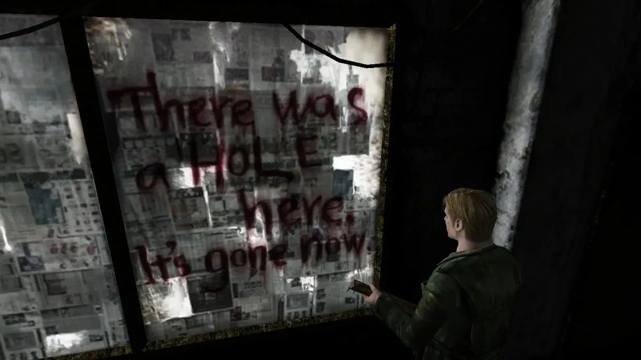 Dòng chữ kinh điển "This Game Shaped Me" trong game Silent Hill 2 trên PlayStation, biểu tượng của tựa game kinh dị huyền thoại.