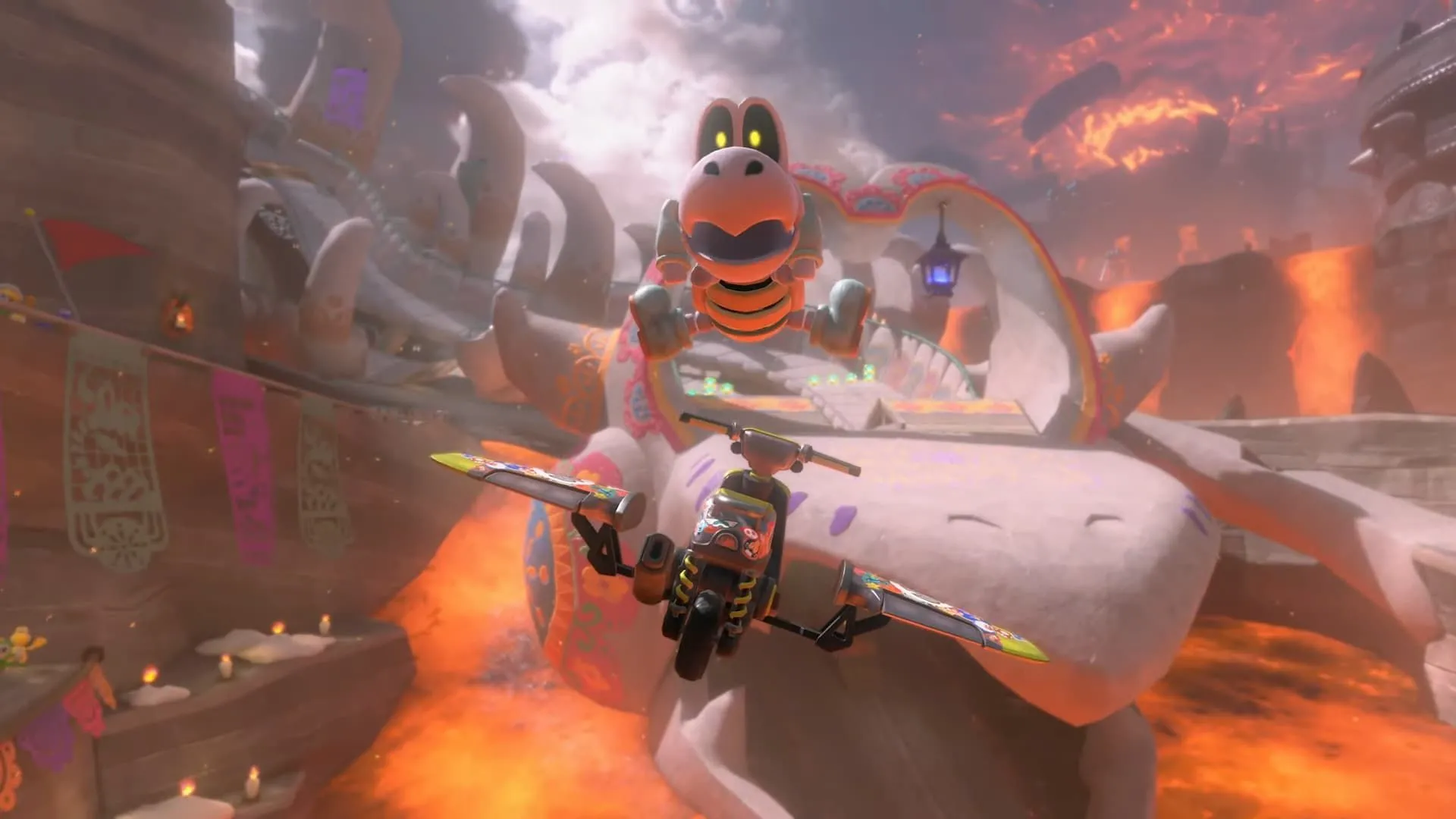Dry Bones bay lượn trong Mario Kart World bị chê giá cao