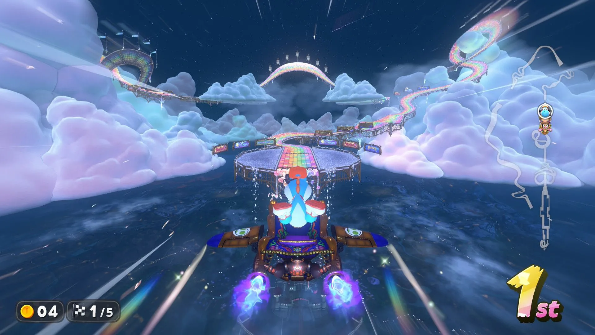Đường đua Rainbow Road đầy màu sắc và ấn tượng trong Mario Kart World