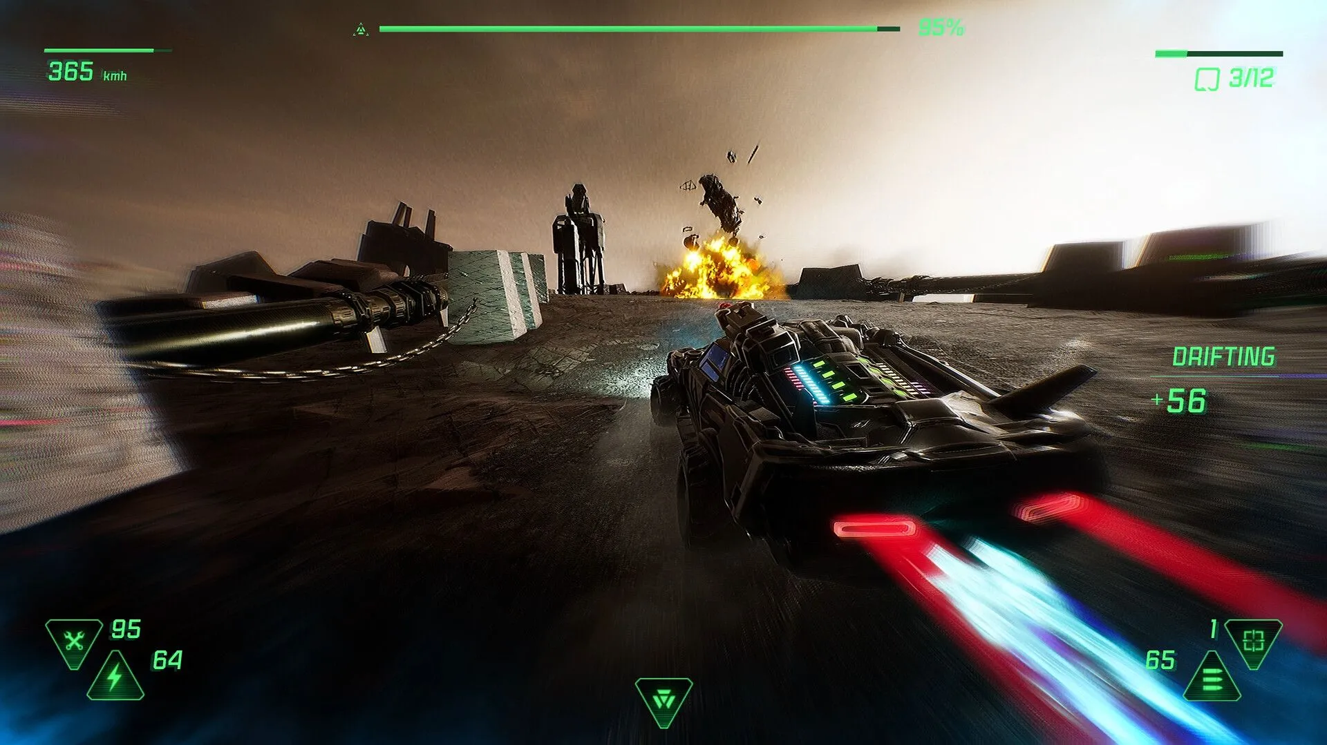 Giao diện gameplay và môi trường hậu tận thế trong Fatal Run 2089 được phát triển bằng Unreal Engine 5.