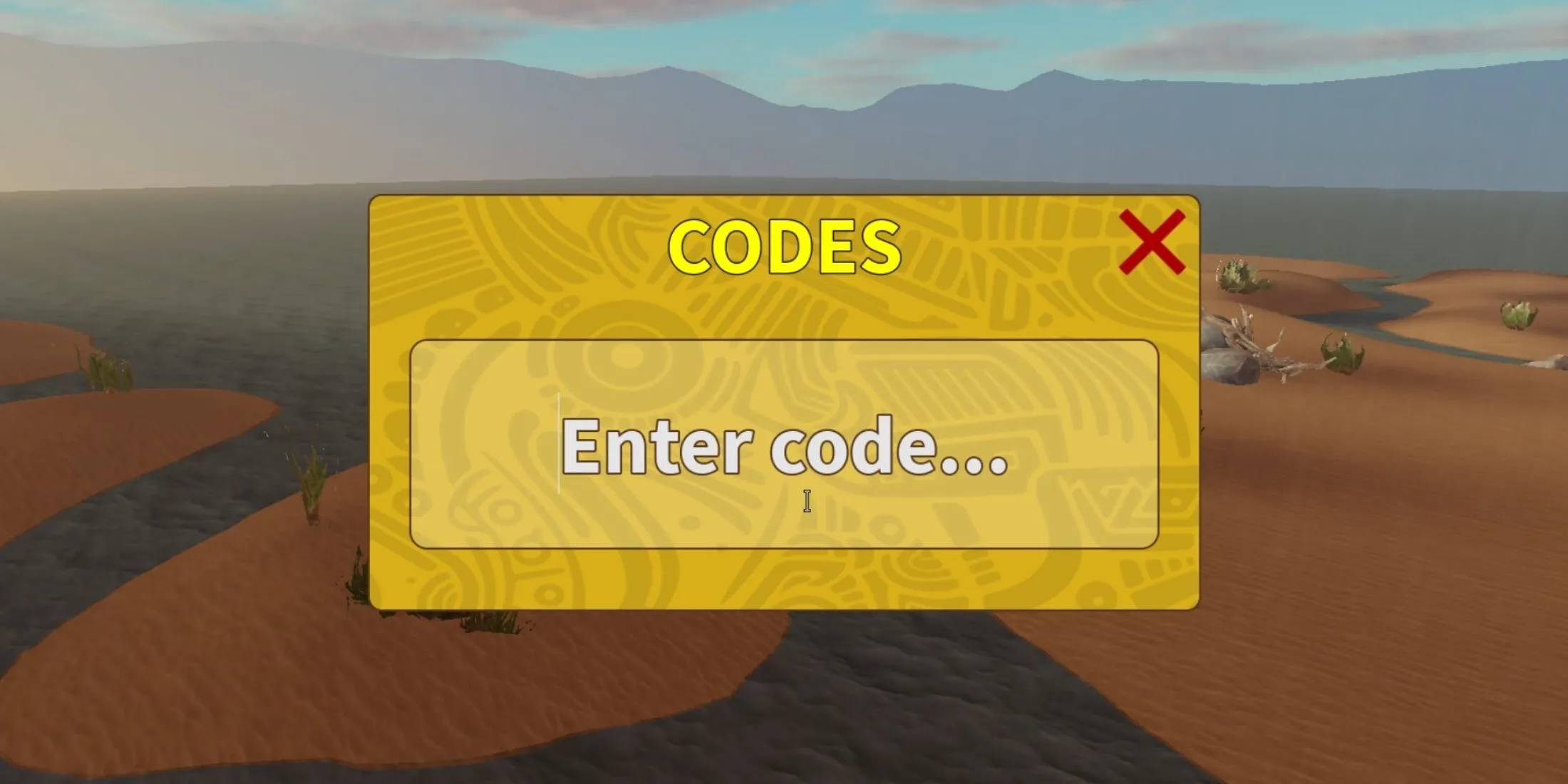Giao diện nhập code trong game Savannah Life trên Roblox