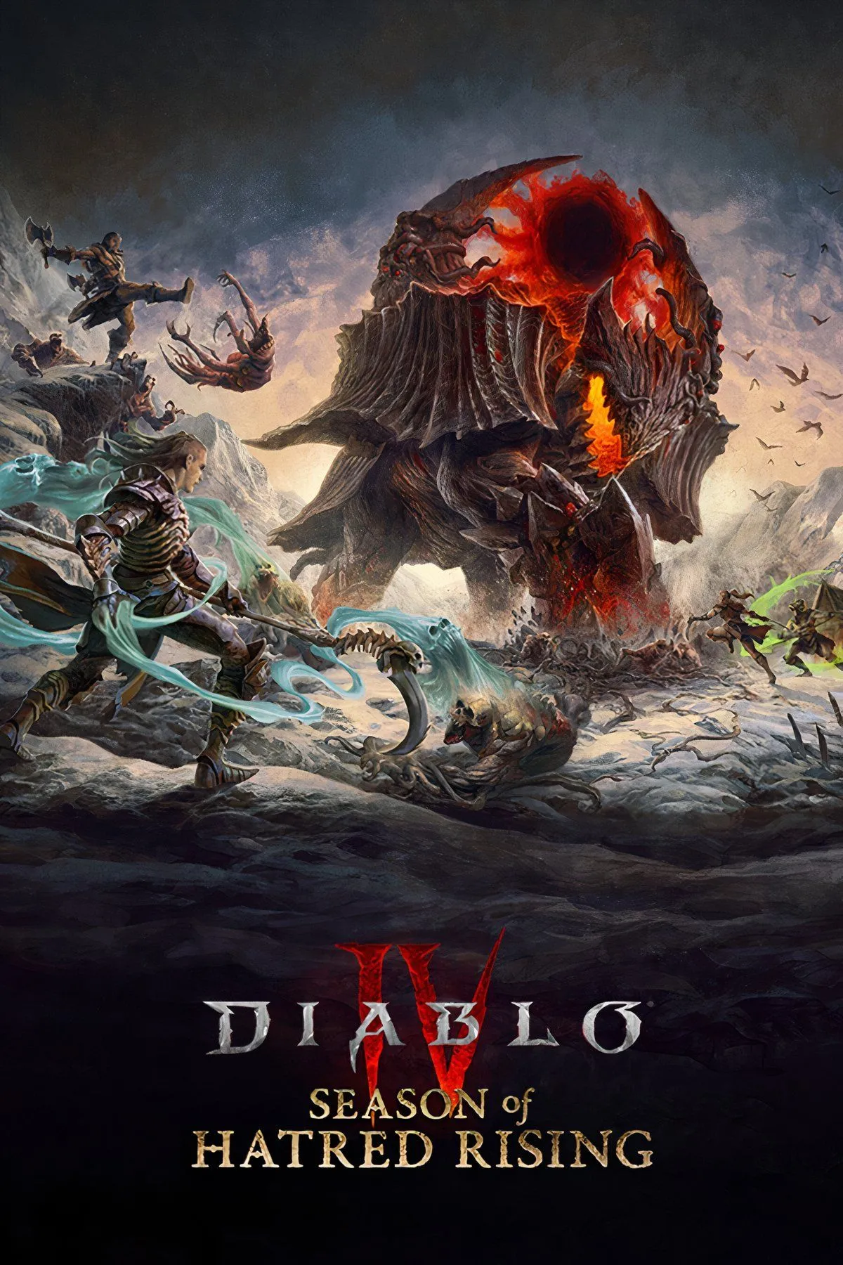 Hình ảnh bìa tổng hợp về thế giới và nhân vật trong game Diablo 4