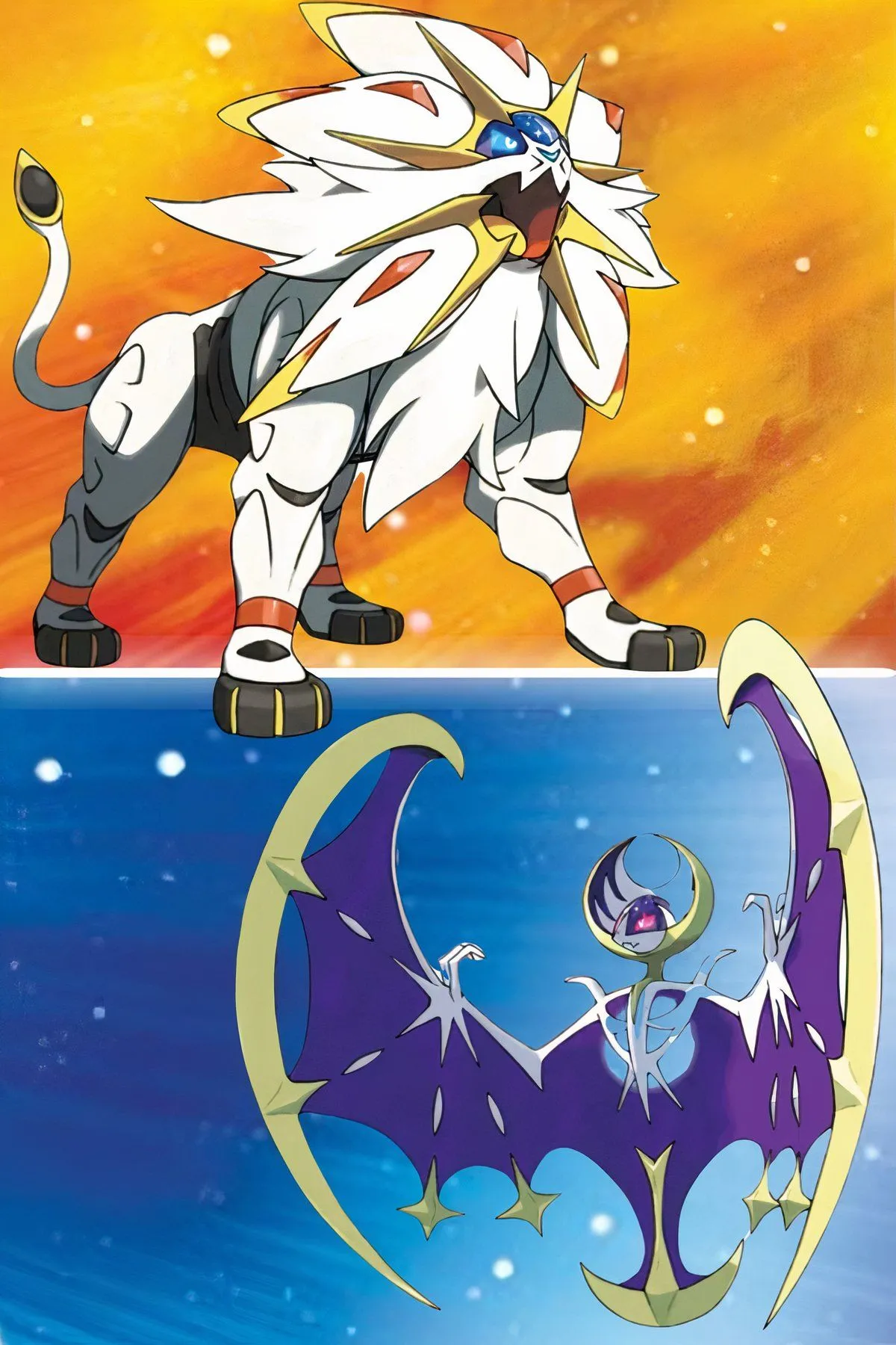 Hình ảnh trang giới thiệu Pokemon Sun and Moon với logo và nhân vật chính