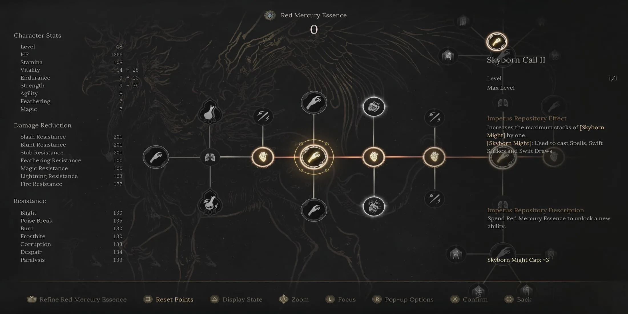 Kỹ năng Skyborn Call II trong cây kỹ năng Wuchang Fallen Feathers giúp tăng tối đa số lượng Skyborn Might