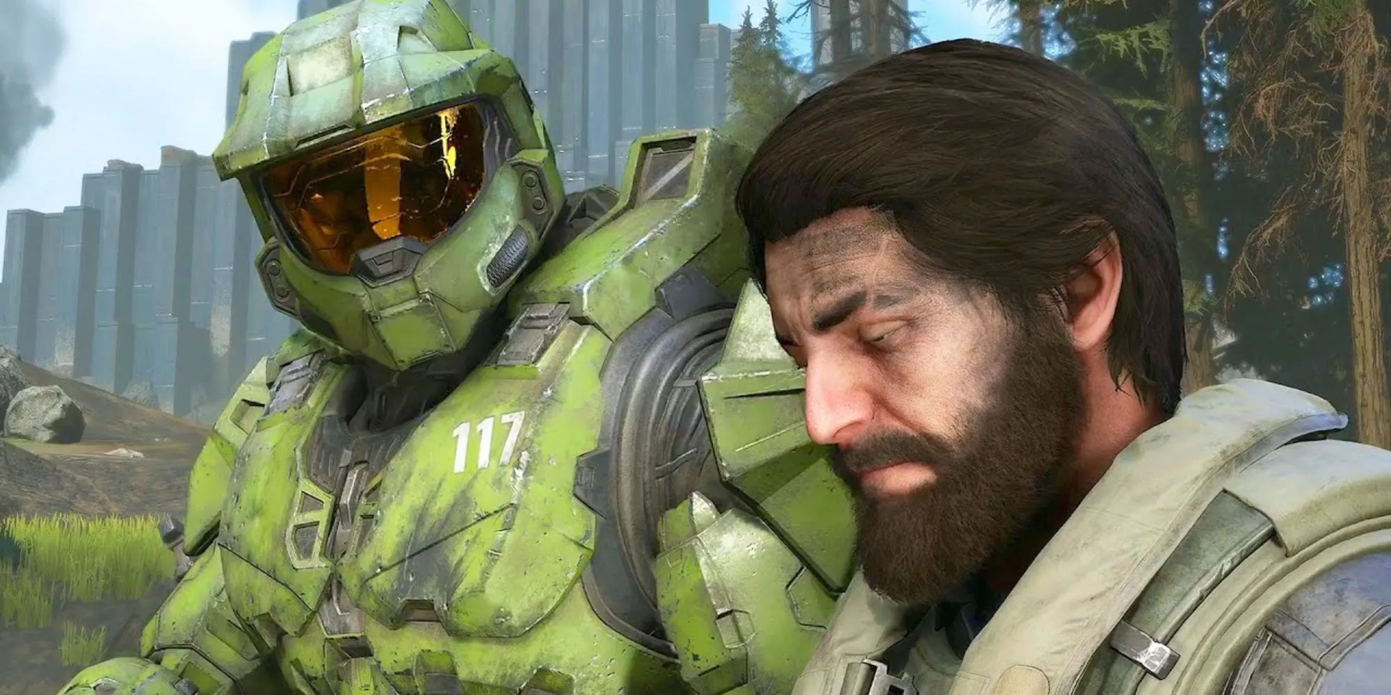Master Chief và Fernando Esparza trên Halo Ring, khám phá thế giới mở trong Halo Infinite