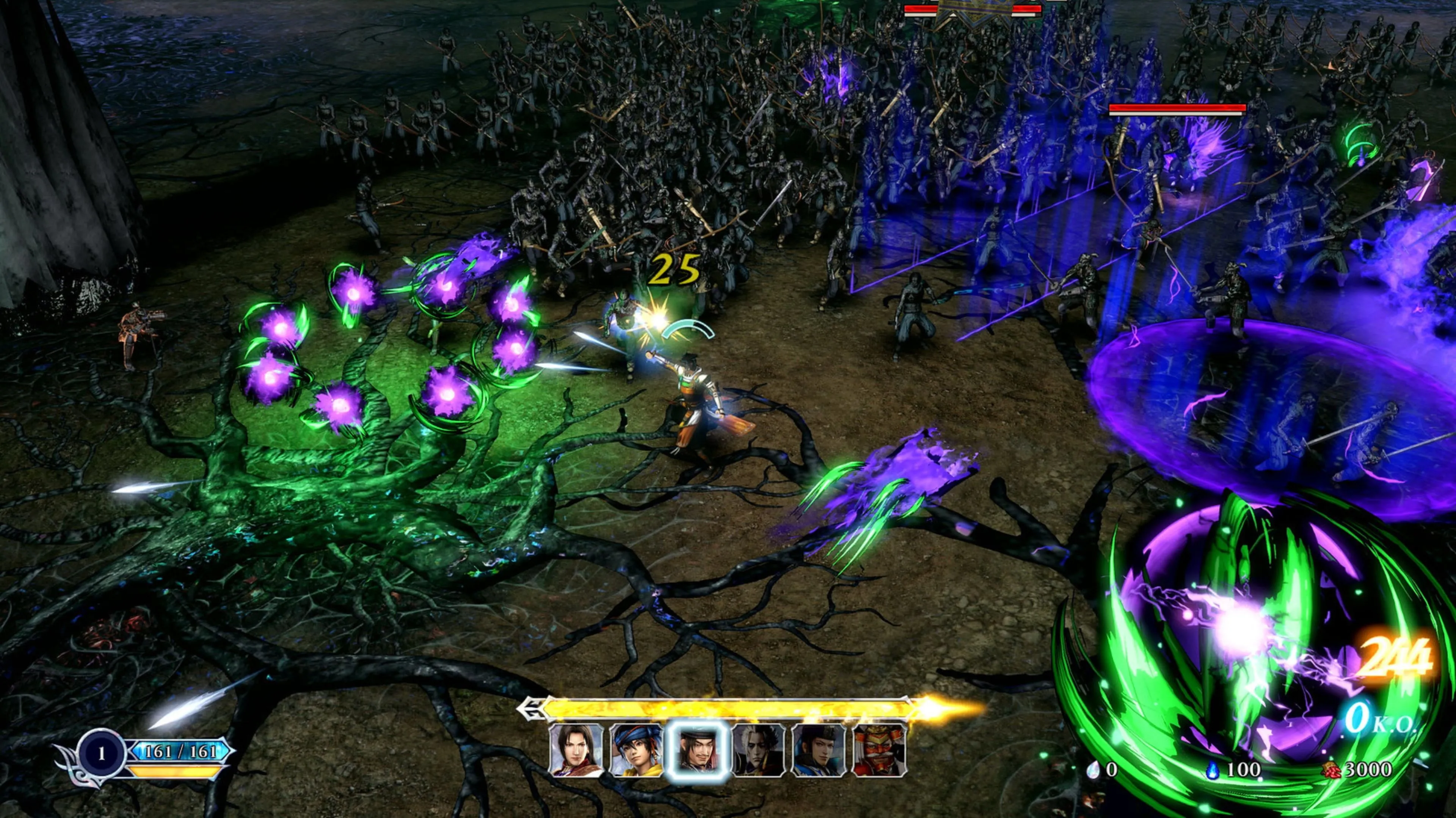 Một trong những màn chơi với mật độ kẻ địch dày đặc trong Warriors Abyss