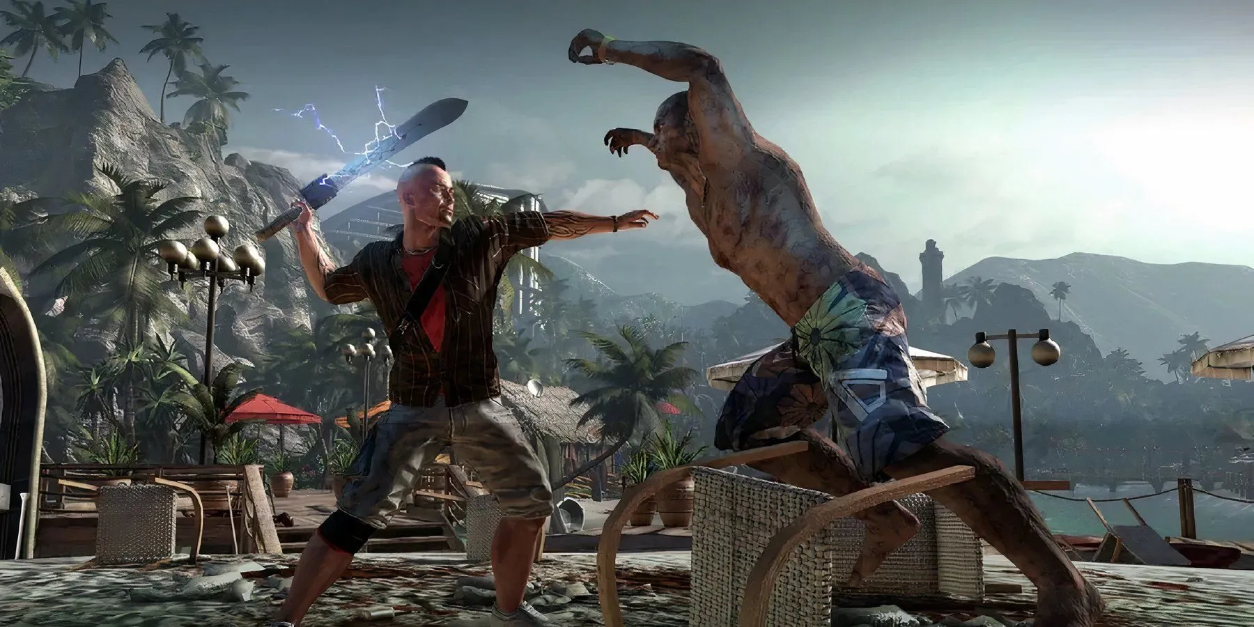 Người sống sót trong Dead Island 2 tấn công zombie bằng vũ khí cận chiến