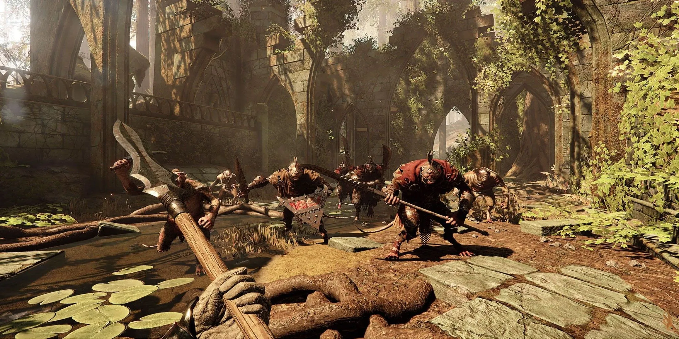 Nhóm anh hùng đối đầu với Skaven trong game Warhammer: Vermintide 2