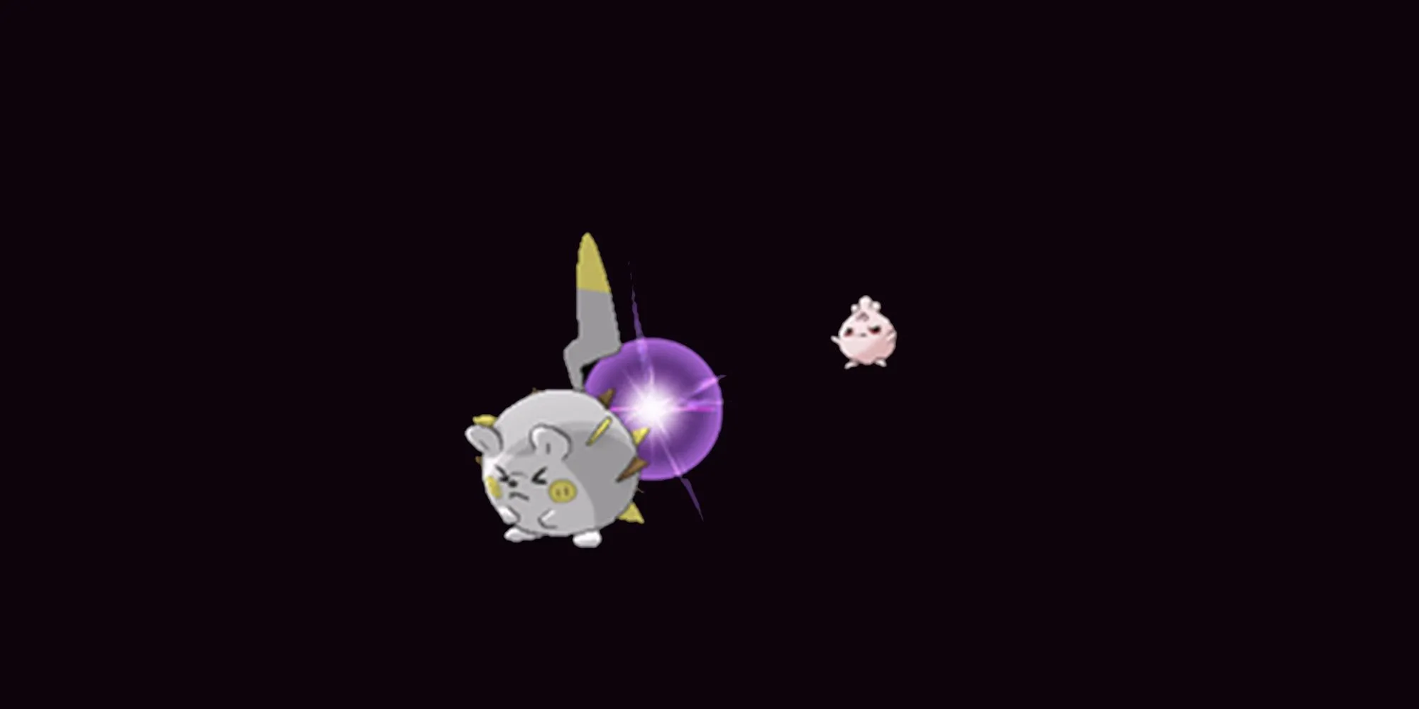 Pokemon Togedemaru đang sử dụng chiêu thức Fell Stinger tấn công Igglybuff trong môi trường game