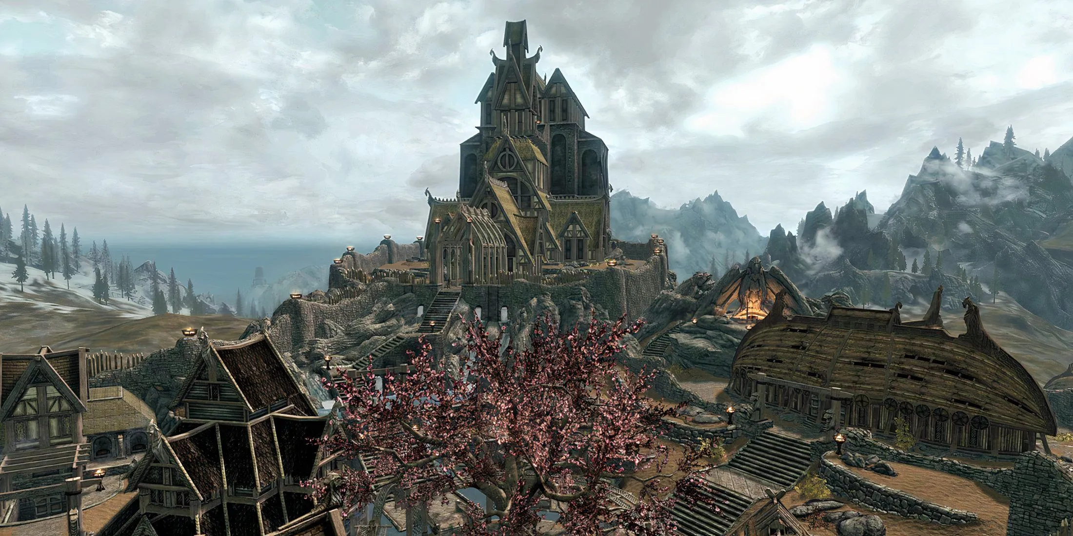 Thành phố Whiterun trong Skyrim được fan tái tạo tỉ mỉ trong The Sims 4, minh chứng cho sự sáng tạo của cộng đồng game thủ.