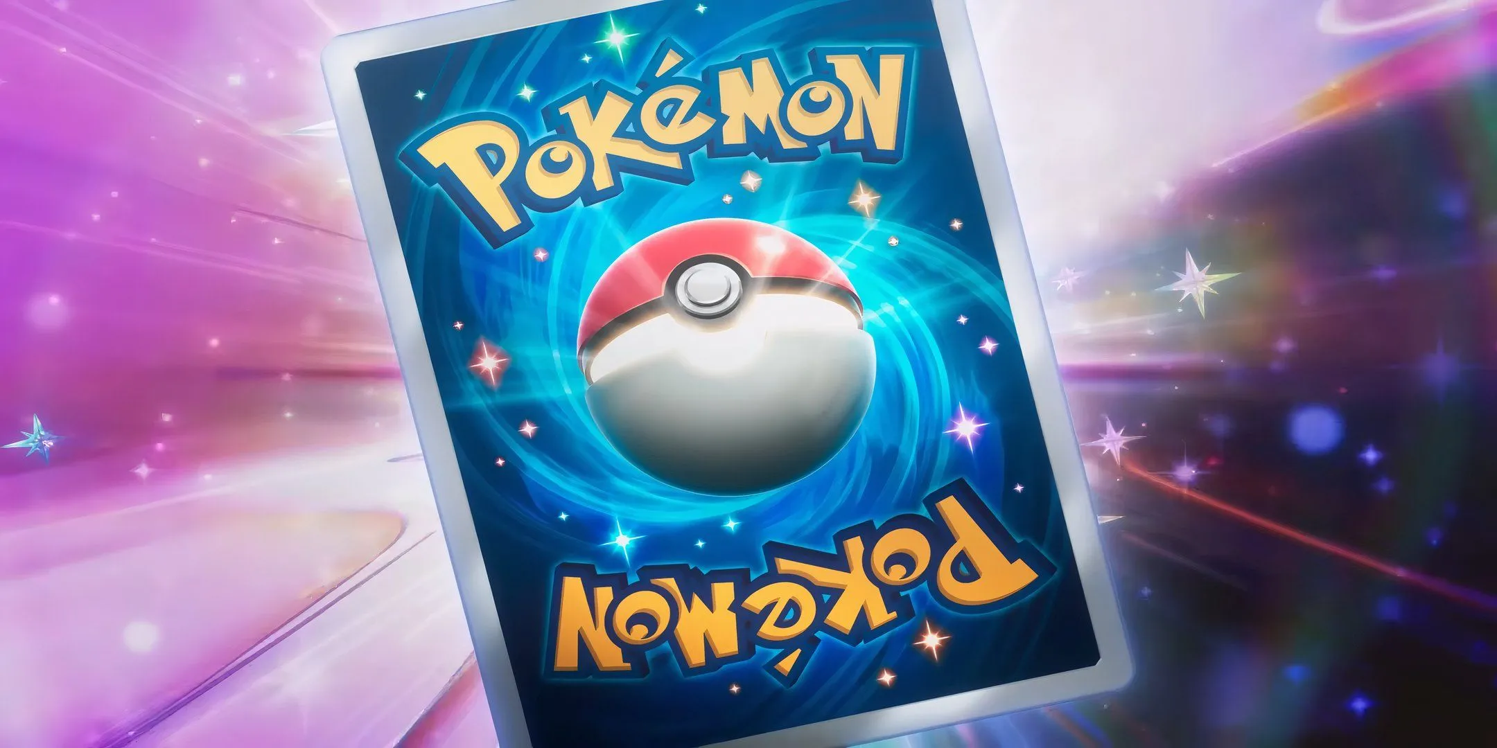Thẻ bài Pokemon TCG Pocket mới đang tỏa sáng với hiệu ứng lấp lánh trên nền hồng