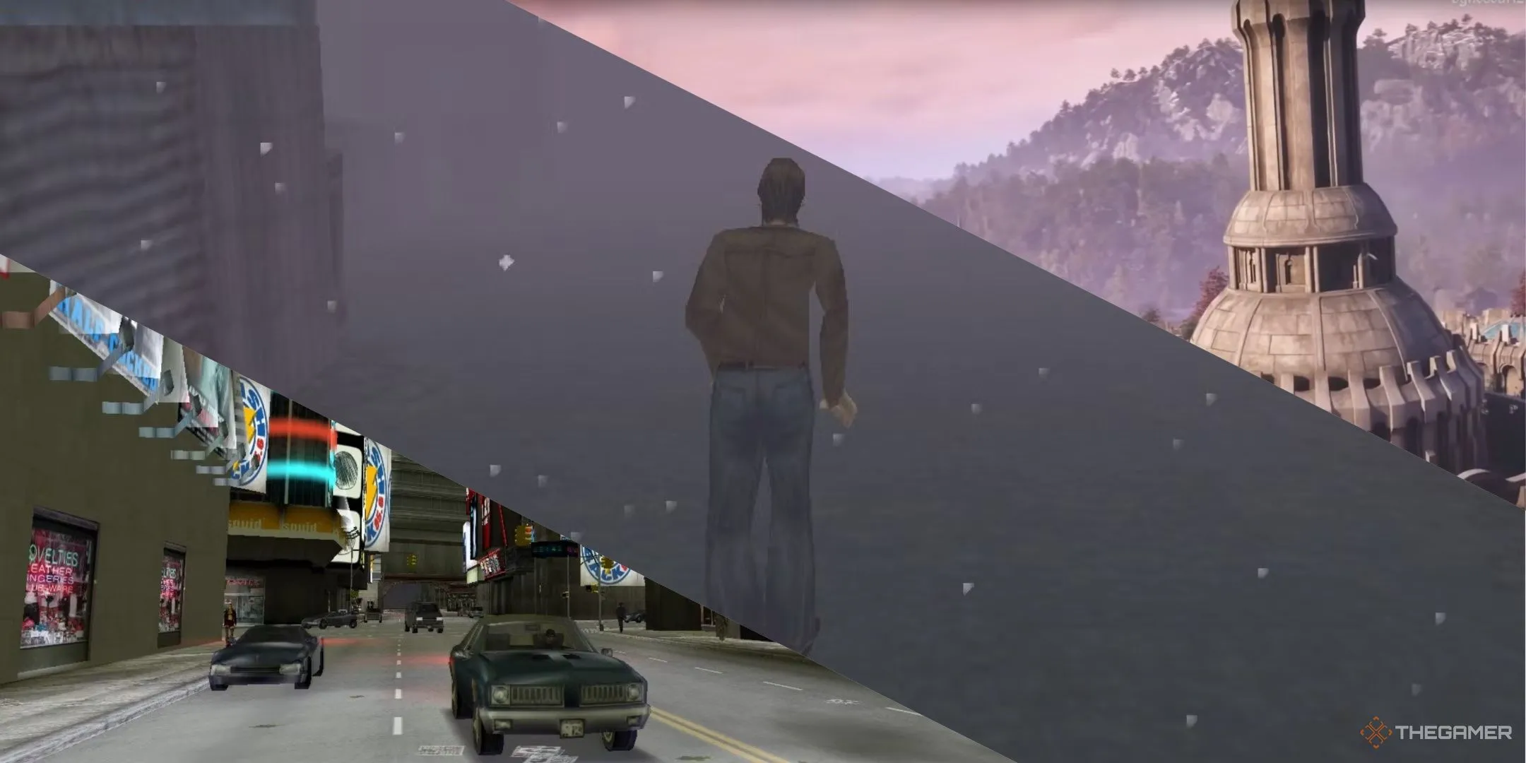 Tổng hợp các địa điểm nổi tiếng trong game như Liberty City của GTA 3, Silent Hill và Imperial City của The Elder Scrolls 4 Oblivion