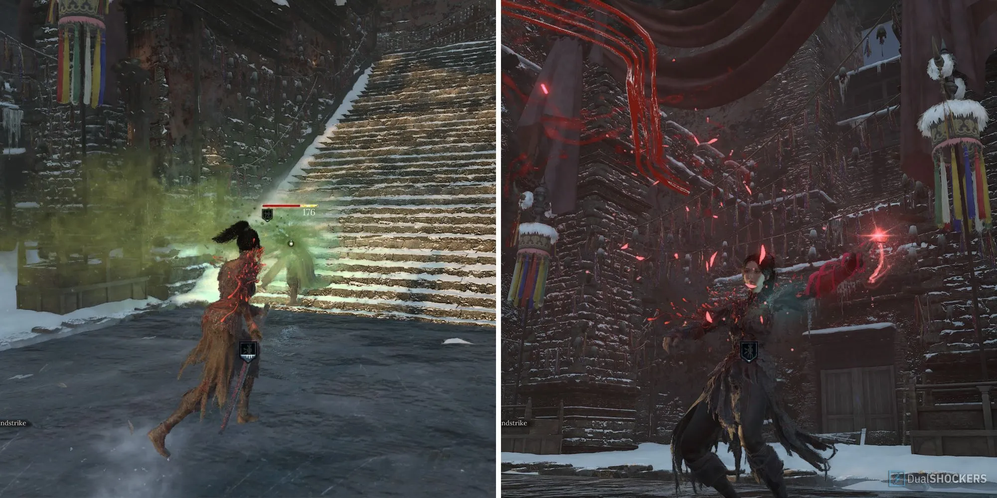Wuchang Fallen Feathers: Nhân vật đang chiến đấu với hiệu ứng Feathering đặc trưng, gợi mở gameplay Souls-like gay cấn.