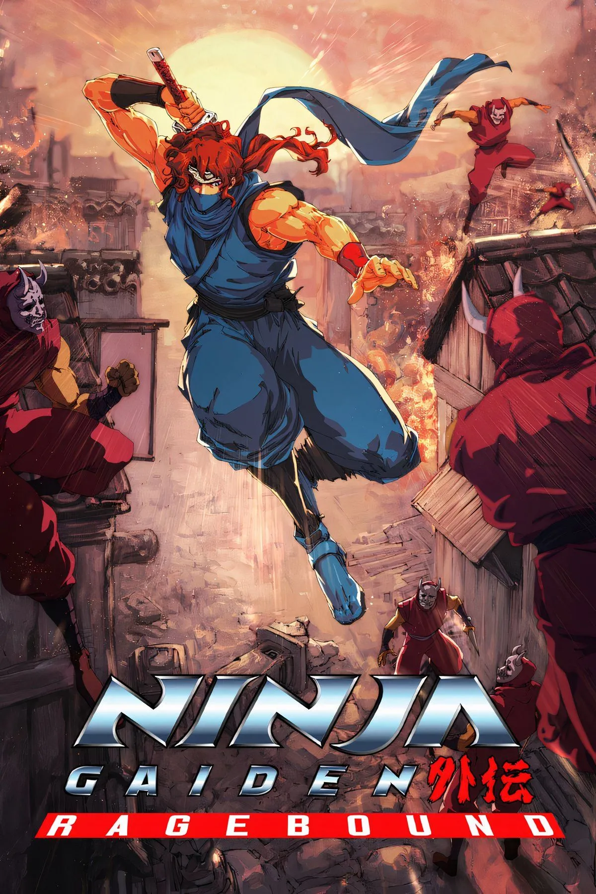 Ảnh bìa Ninja Gaiden Ragebound thể hiện phong cách đồ họa 2D sắc nét