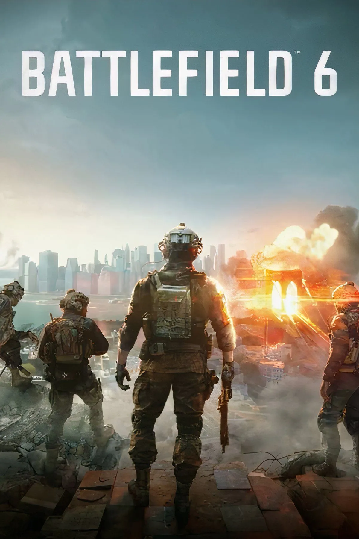 Artwork chính thức của Battlefield 6, nhấn mạnh tinh thần chiến trường khốc liệt và tối ưu hiệu năng