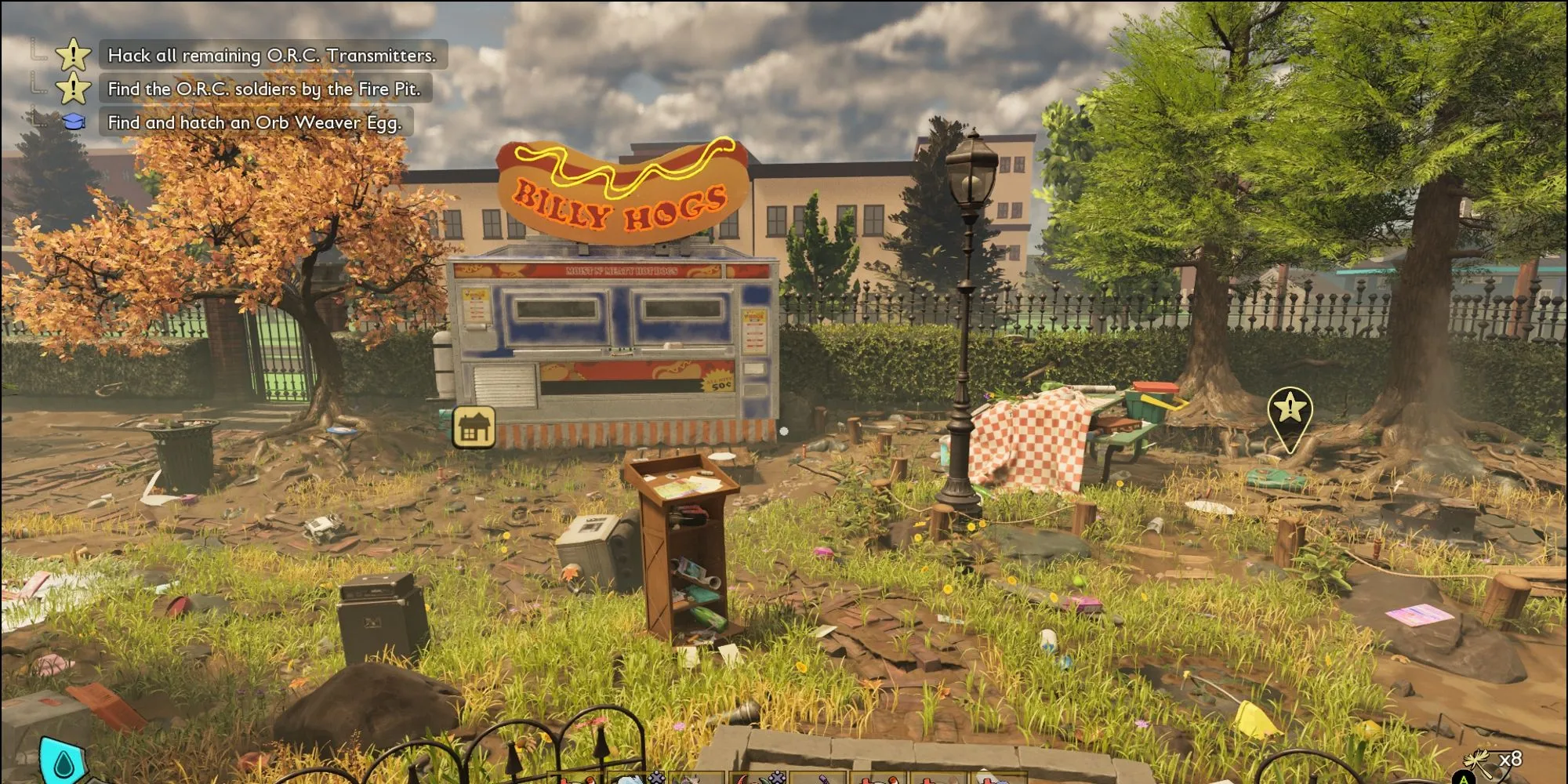 Cận cảnh trải nghiệm khám phá Brookhollow Park rộng lớn trong Grounded 2, nơi game thủ tí hon đối mặt với thế giới tự nhiên khổng lồ.