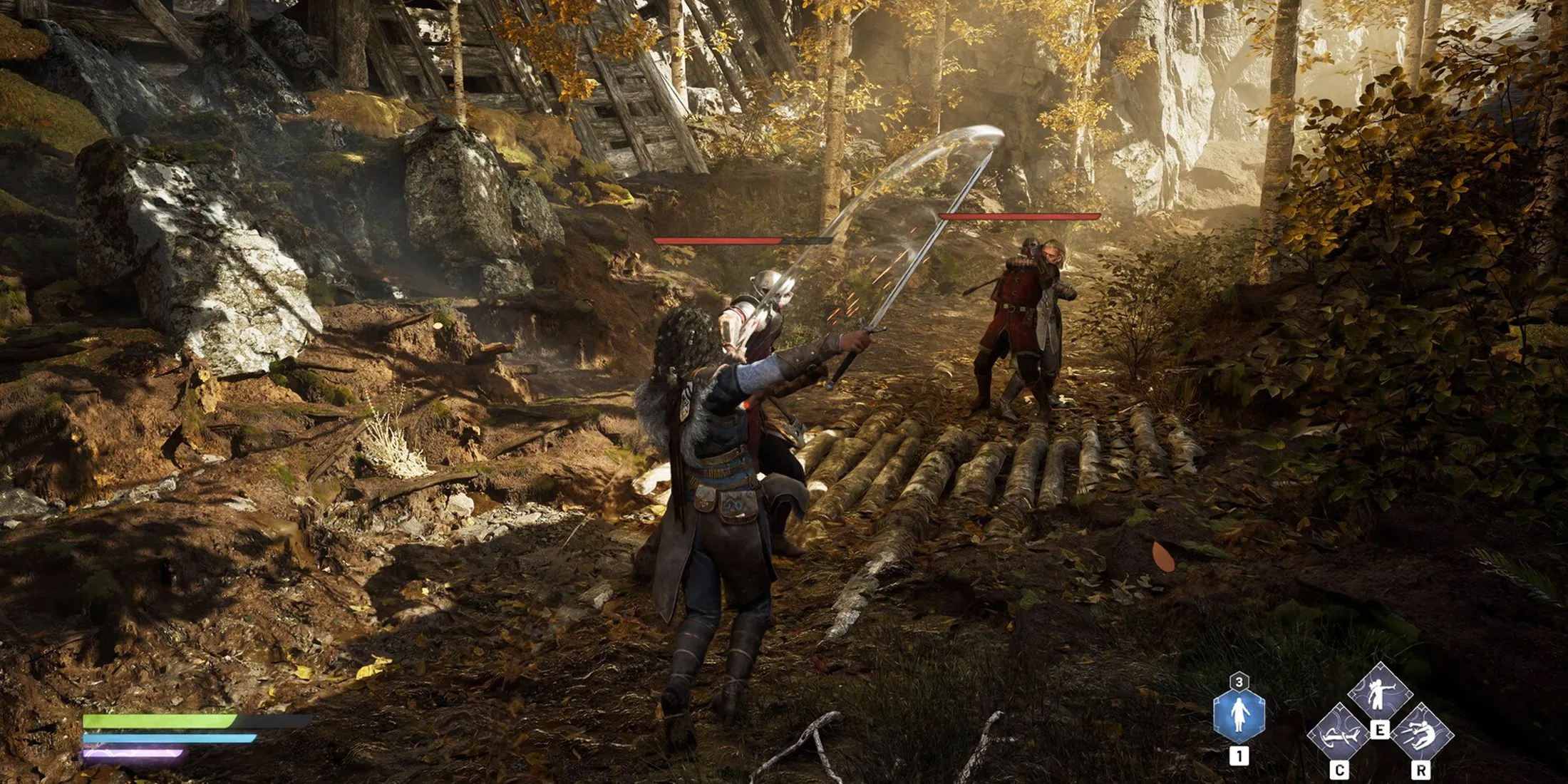 Cảnh gameplay trong Echoes of the End cho thấy Ryn khám phá môi trường và giải đố.