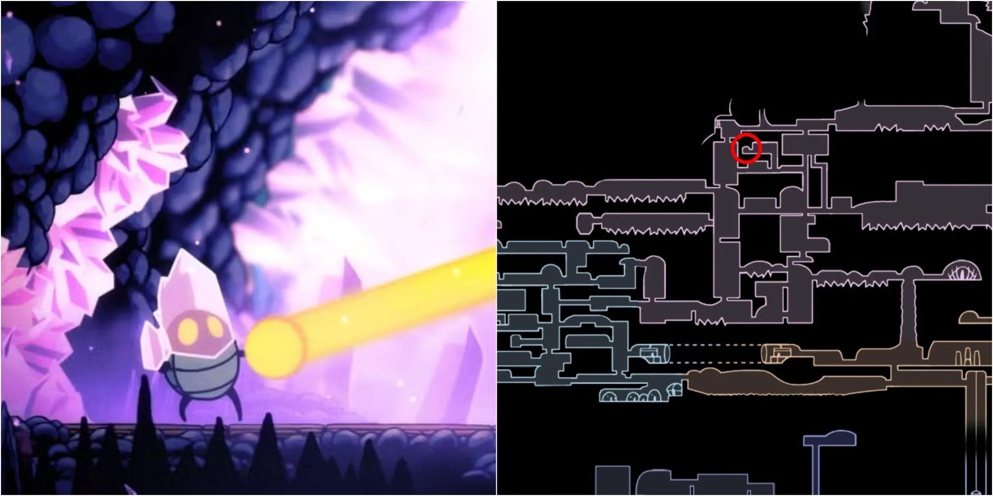 Đánh bại Enraged Guardian tại Crystal Peak để nhận Mảnh Mặt Nạ quý giá trong Hollow Knight