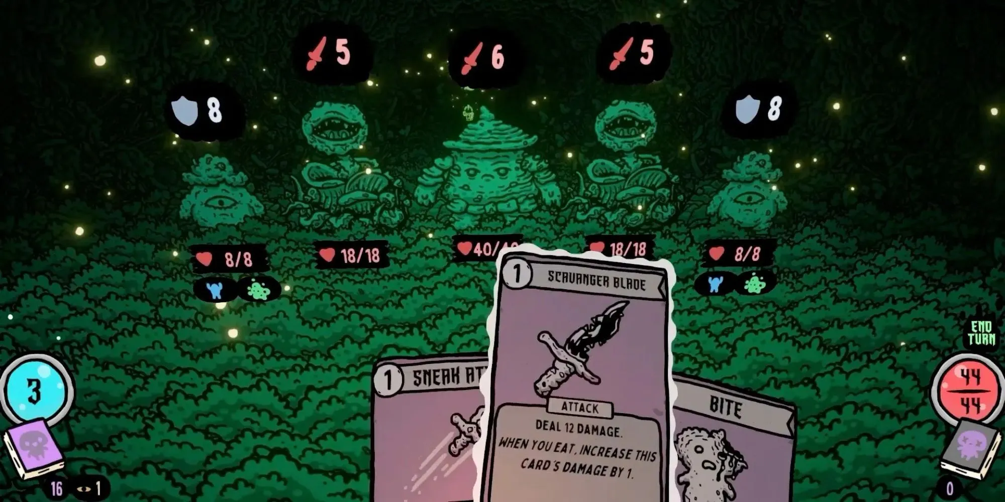 Gameplay Shroom and Gloom với phong cách hoạt hình vẽ tay và chiến đấu nấm