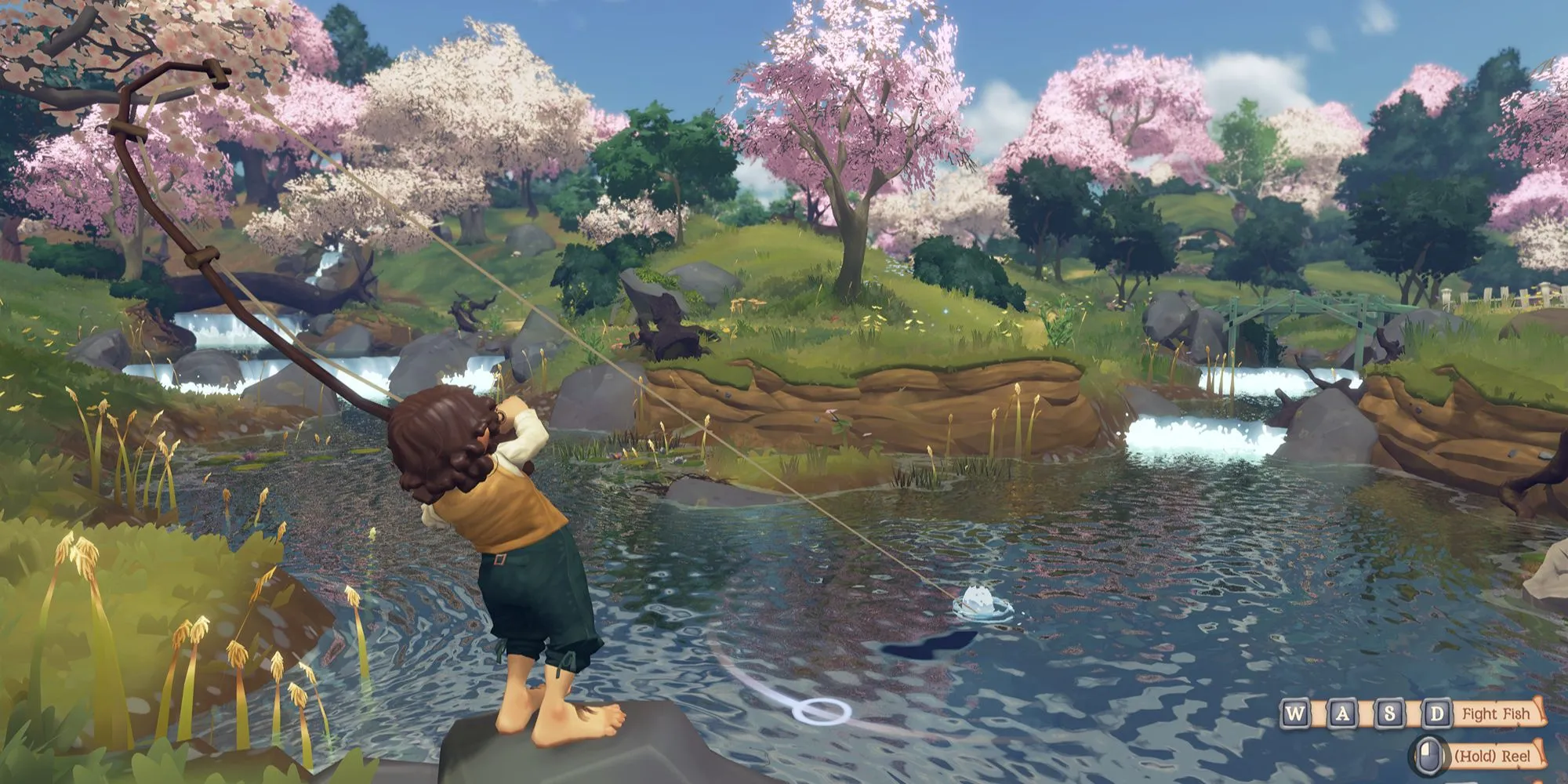Giao diện câu cá chính thức trong Tales of the Shire, một hoạt động thư giãn của đời sống Hobbit.
