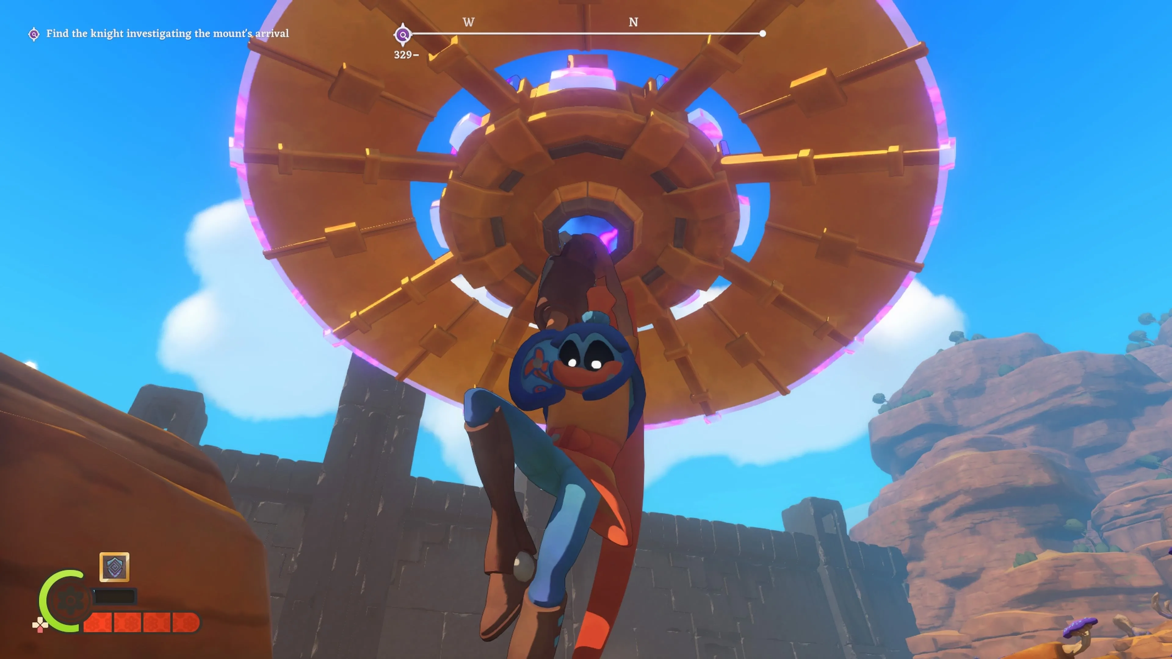 Knightling khám phá một khu vực tối tăm, thể hiện môi trường crypts và hang động trong game