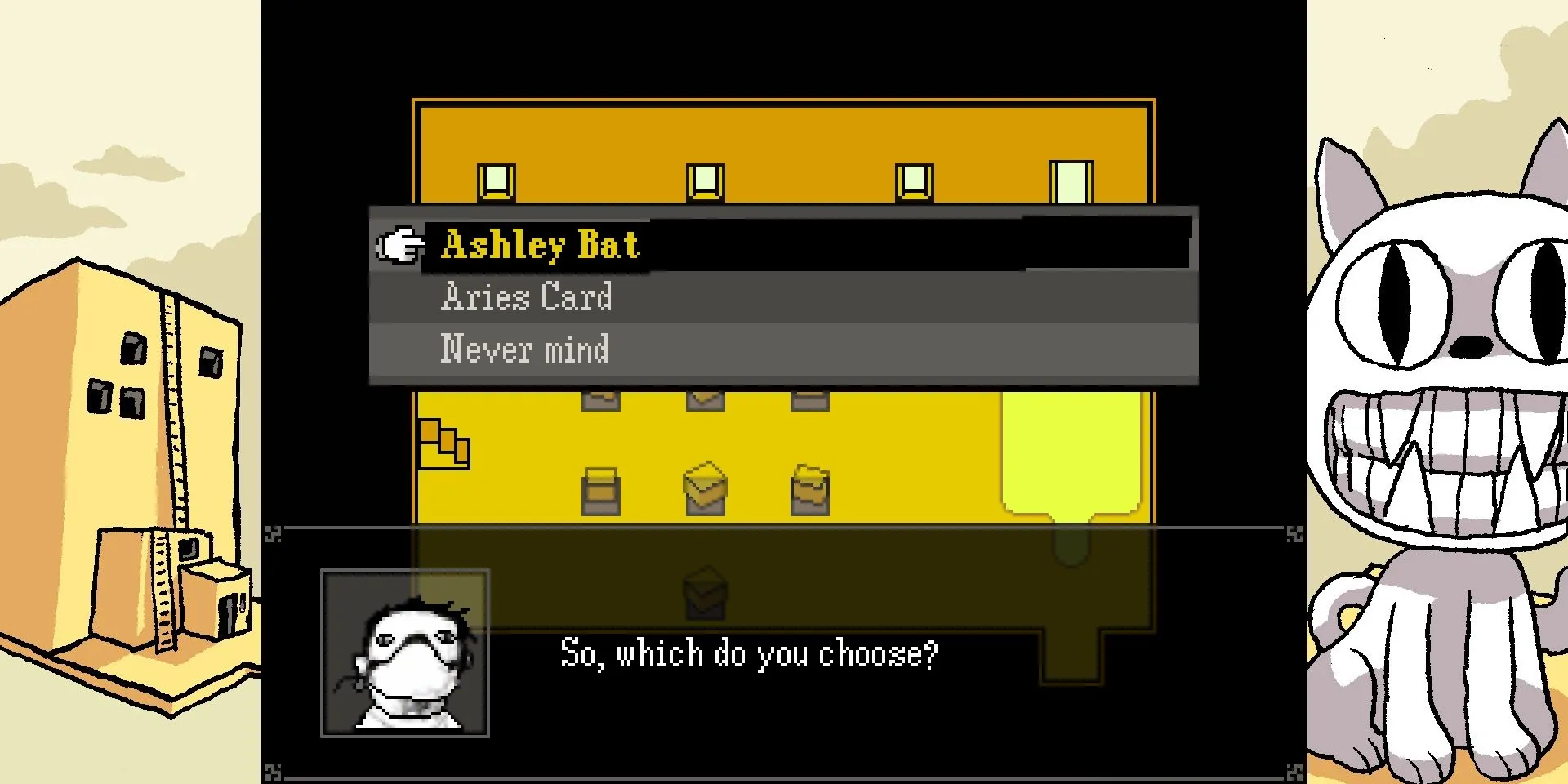 Lựa chọn giữa Thẻ Aries hoặc Gậy Ashley trong game OFF