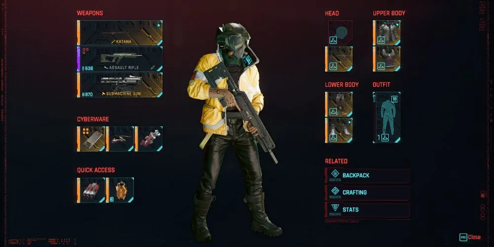 Nhân vật V trong Cyberpunk 2077 cầm súng trường tấn công, minh họa bối cảnh Night City