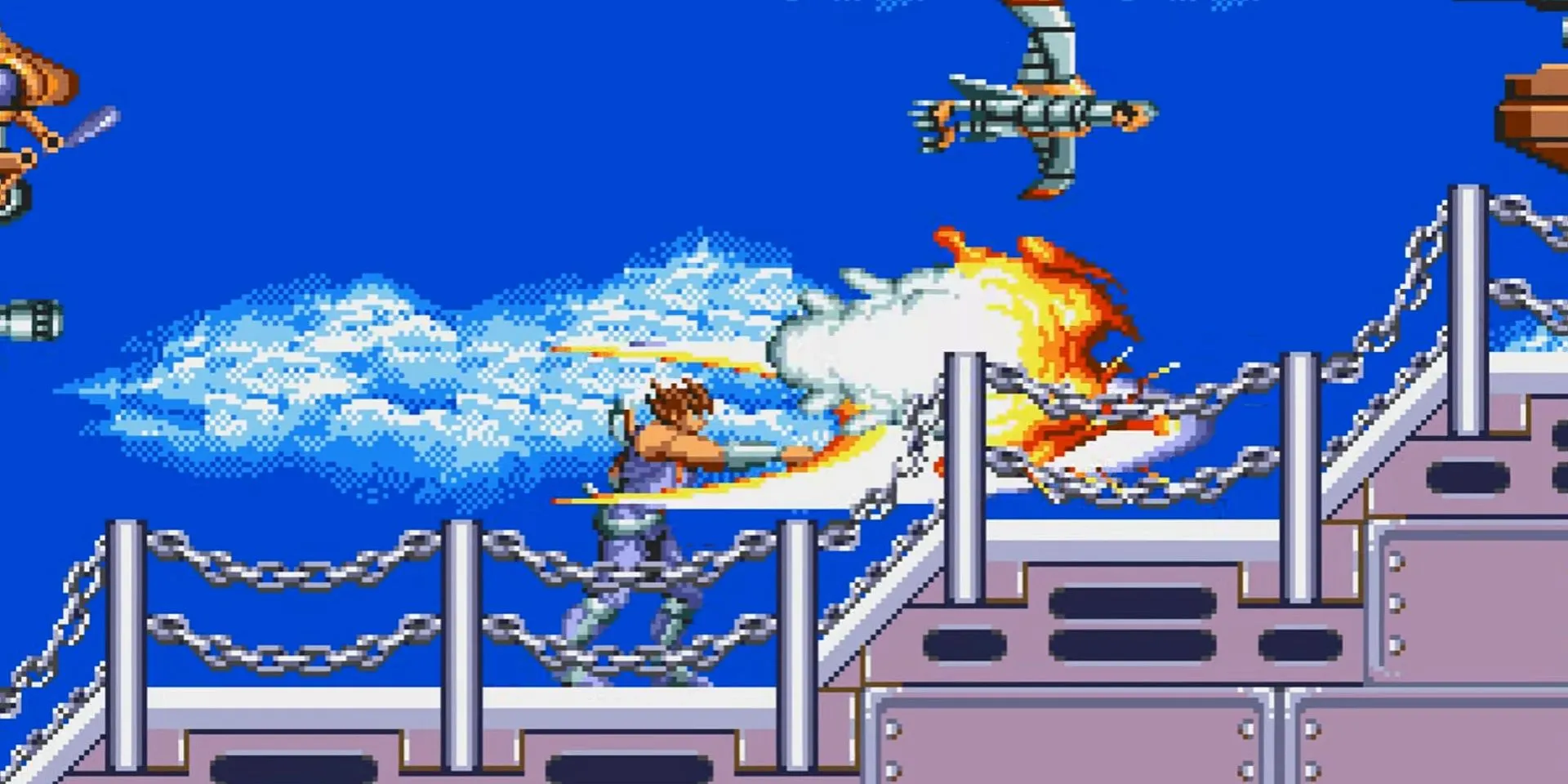 Ninja công nghệ Strider Hiryu vung kiếm Cypher đầy uy lực trong tựa game hành động kinh điển Strider