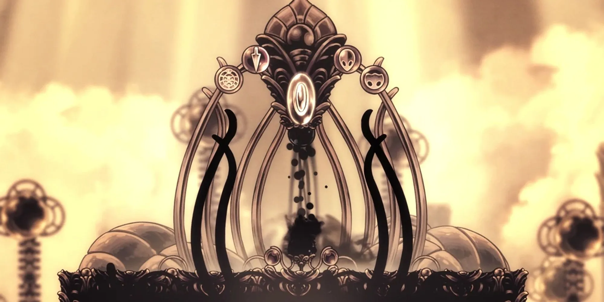 Void Entity nuốt chửng Absolute Radiance trong Kết Thúc 4: Embrace the Void của Hollow Knight