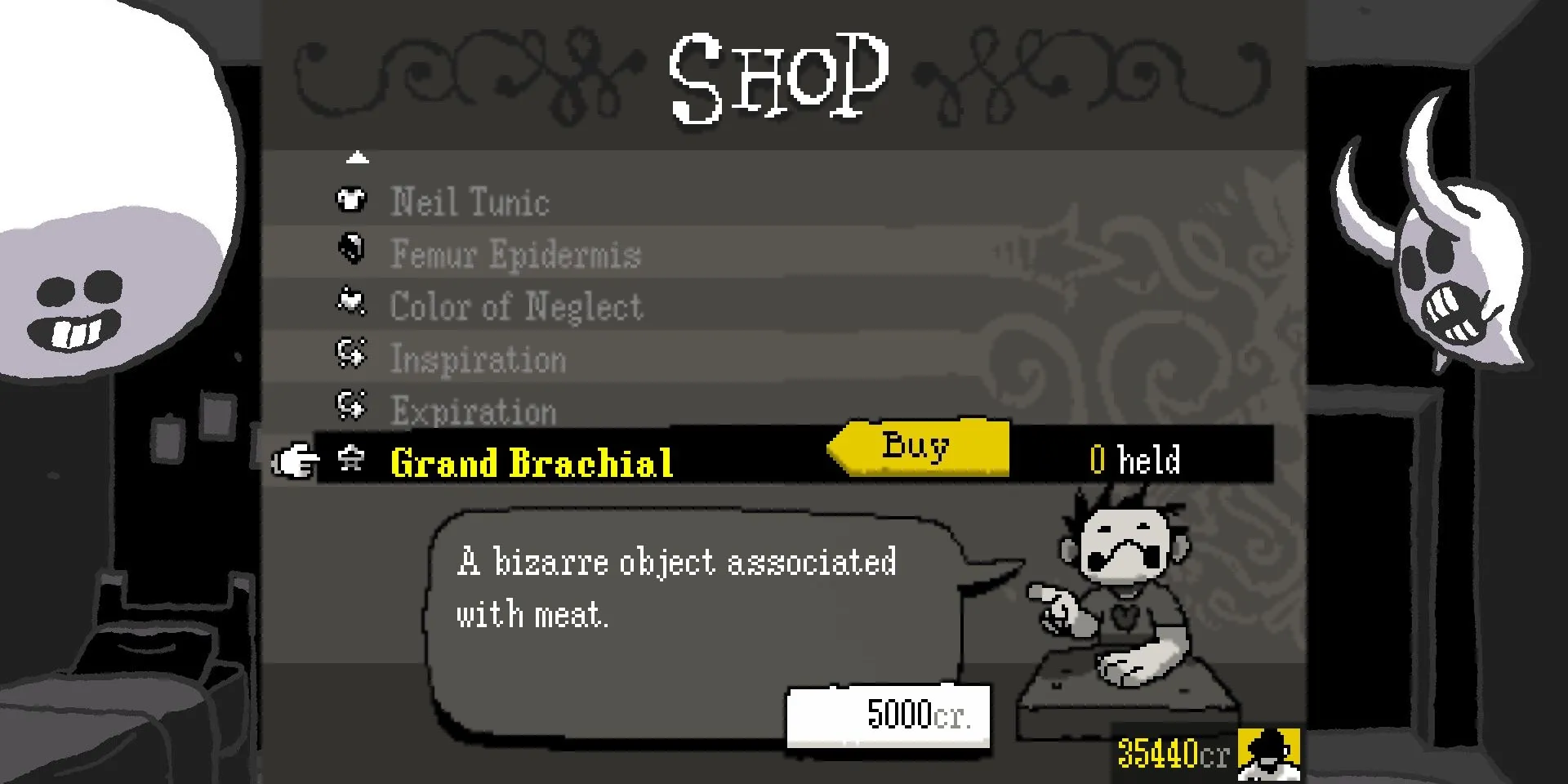 Zacharie bán Grand Brachial trong The Room của game OFF
