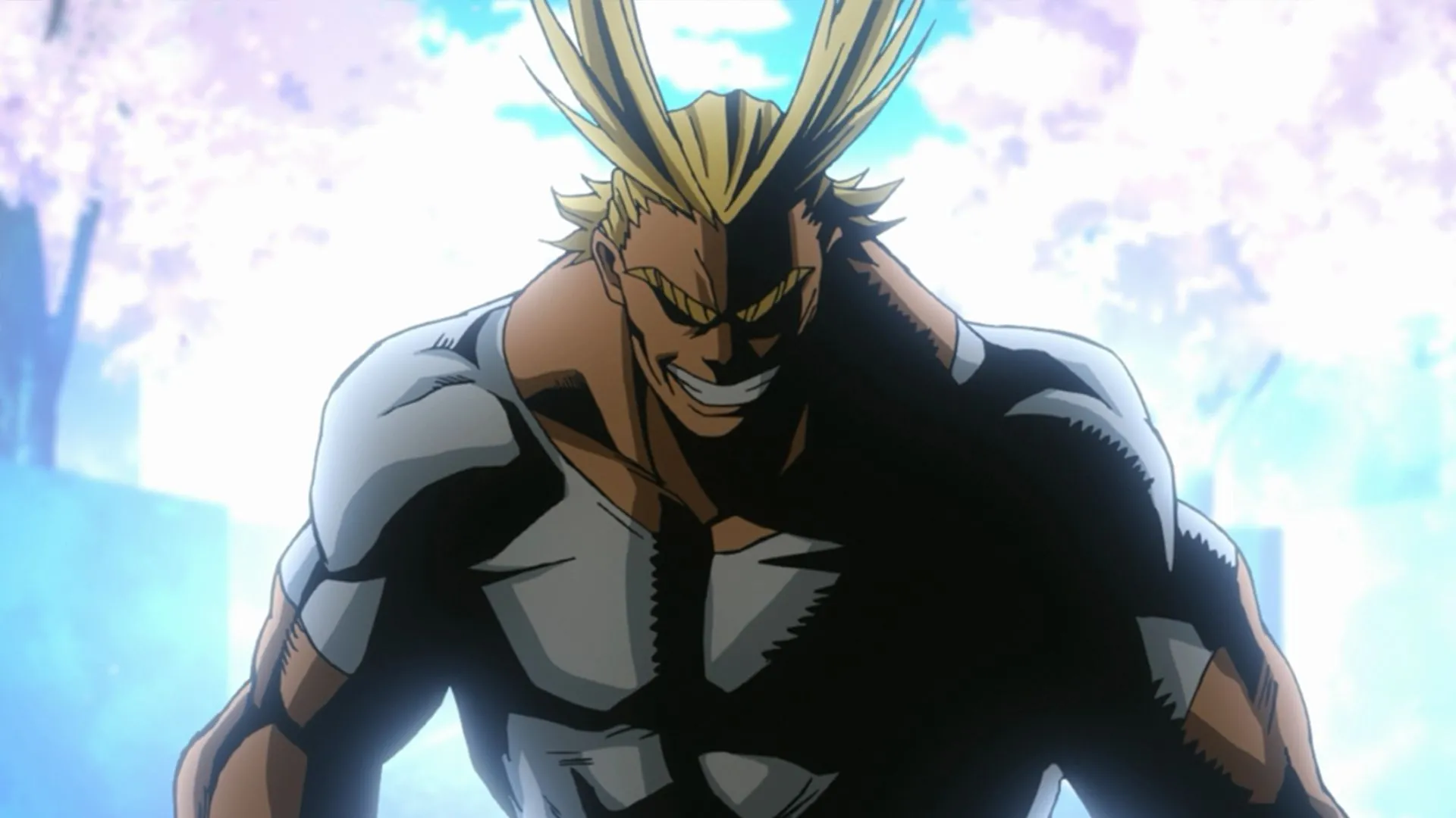 All Might trong tư thế khoe sức mạnh - biểu tượng của Symbol of Peace trong MHA