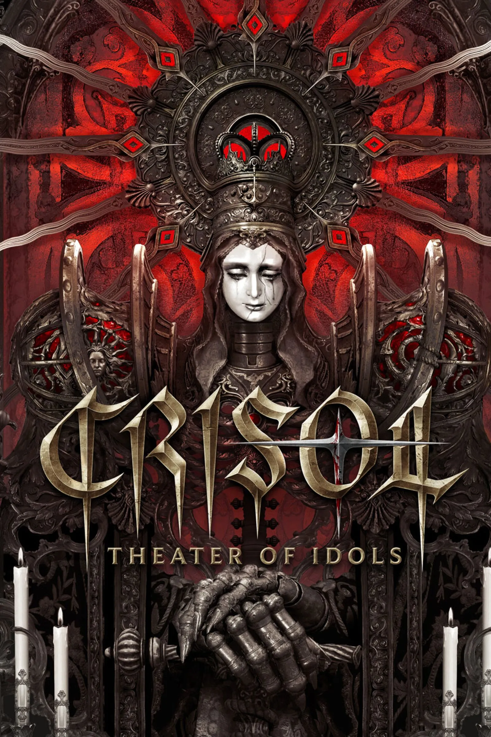 Áp phích quảng bá Crisol: Theater of Idols với phong cách nghệ thuật và biểu tượng văn hóa Tây Ban Nha.