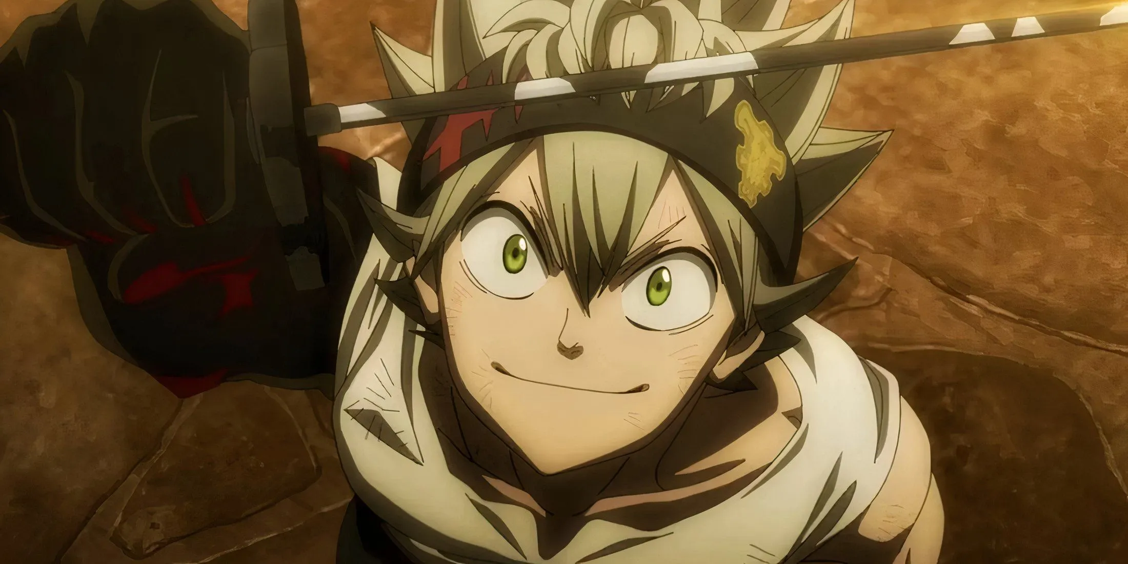 Asta giơ thanh kiếm, biểu tượng tinh thần quyết tâm của Black Clover
